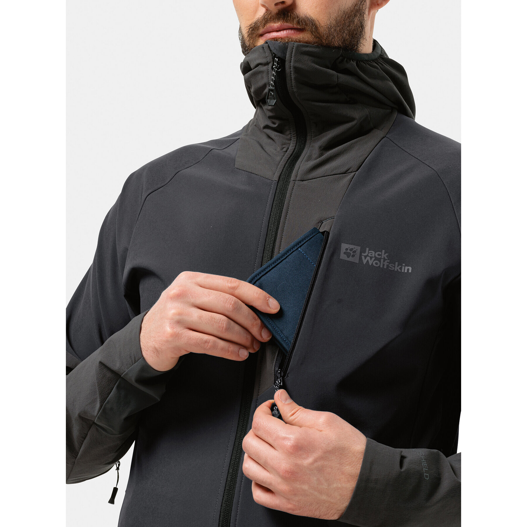 Jack Wolfskin Яке softshell Alpspitze Hoody 1307771 Черен Regular Fit - Pepit.bg