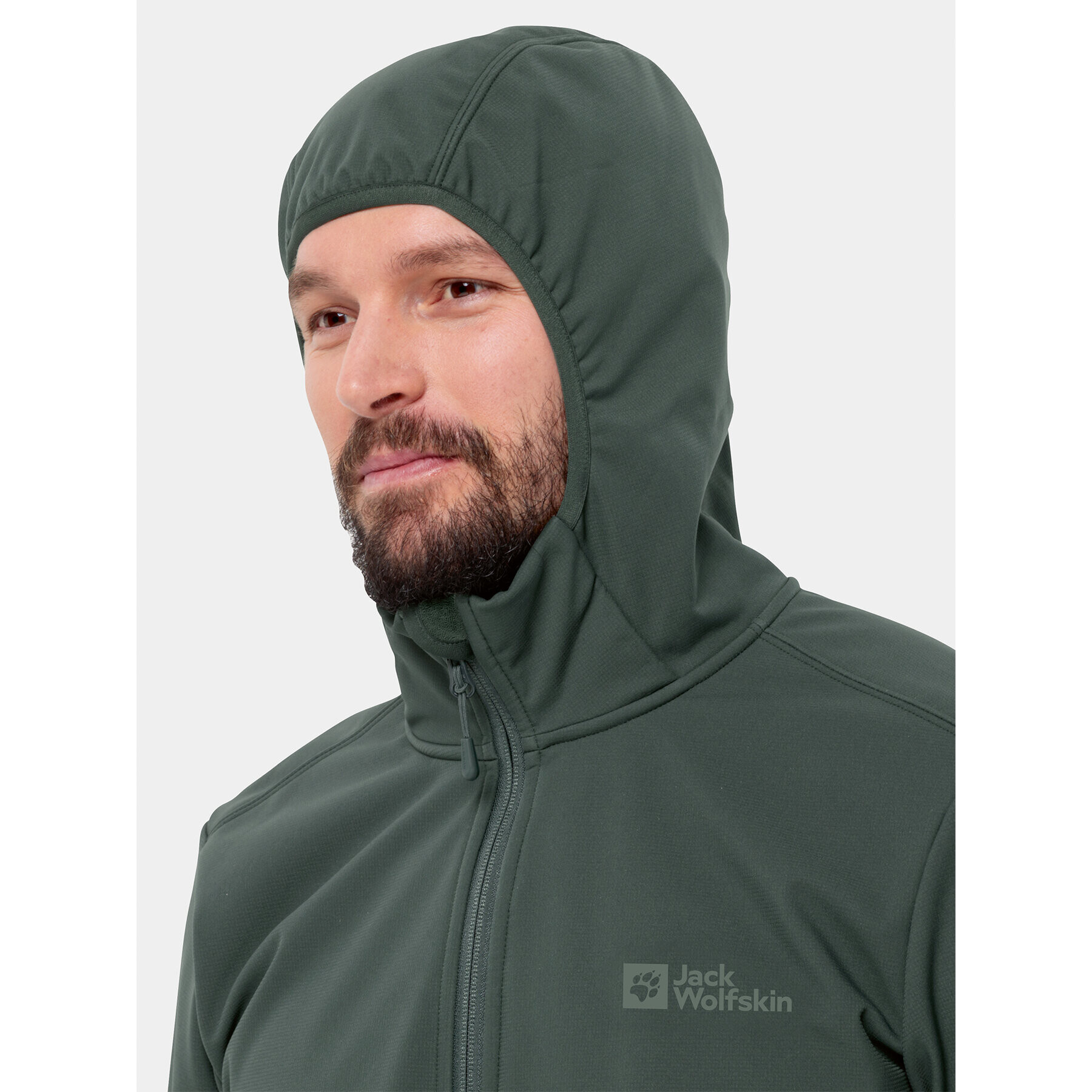 Jack Wolfskin Яке softshell Bornberg Hoody 1307471 Каки Regular Fit - Pepit.bg