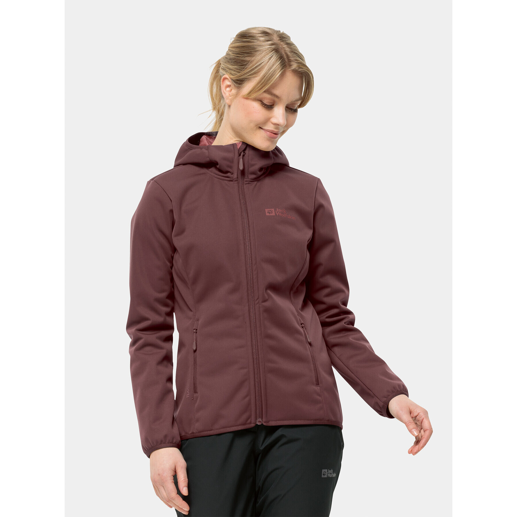 Jack Wolfskin Яке softshell Windhain Hoody 1307481 Бордо Regular Fit - Pepit.bg