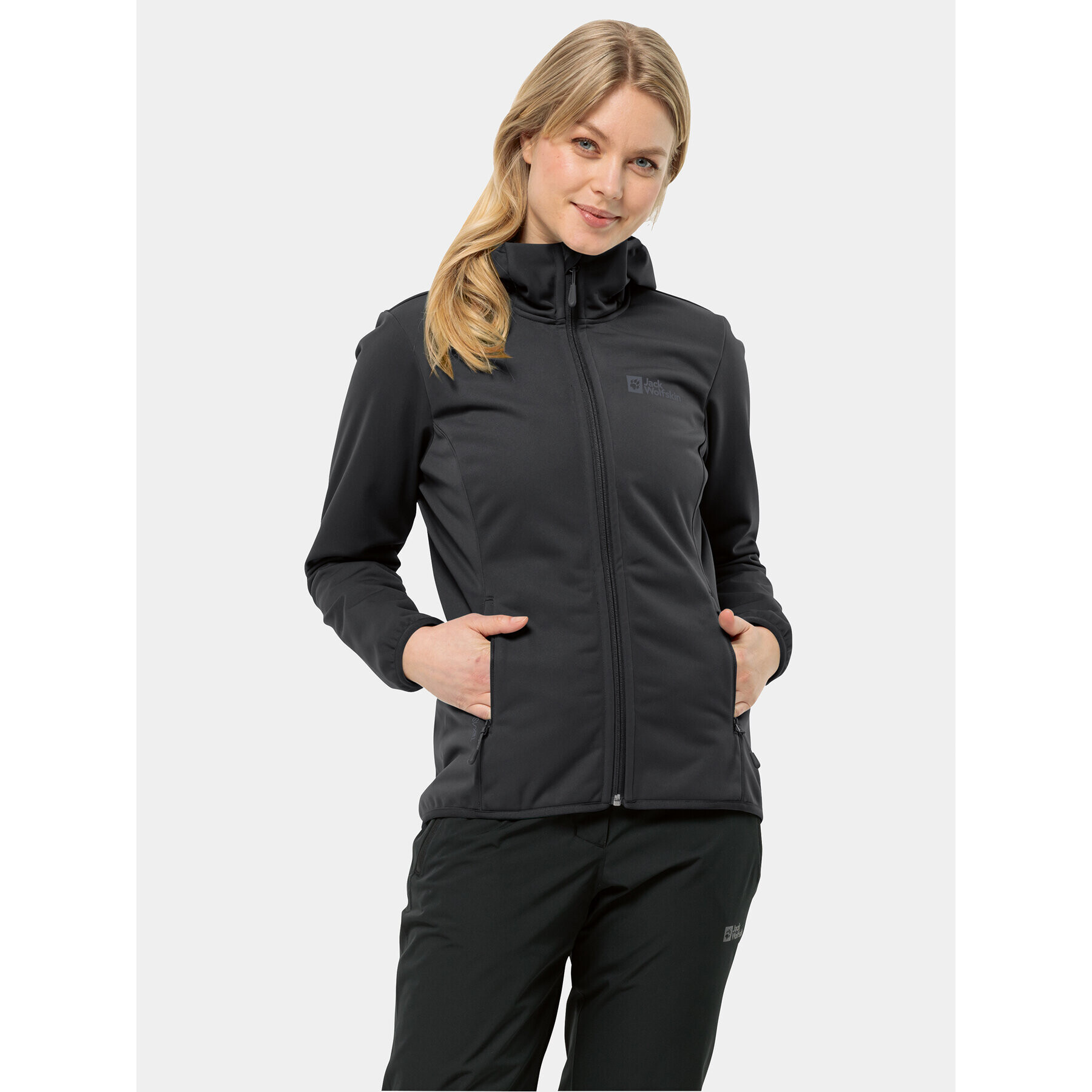 Jack Wolfskin Яке softshell Windhain Hoody 1307481 Черен Regular Fit - Pepit.bg