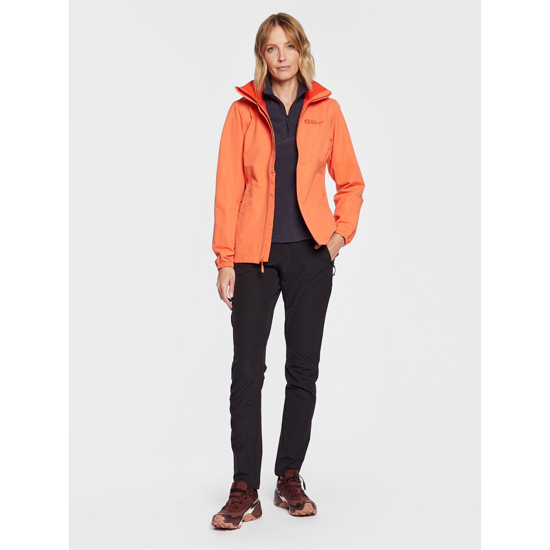 Jack Wolfskin Яке за дъжд Stormy Point 2L 1111202 Оранжев Regular Fit - Pepit.bg