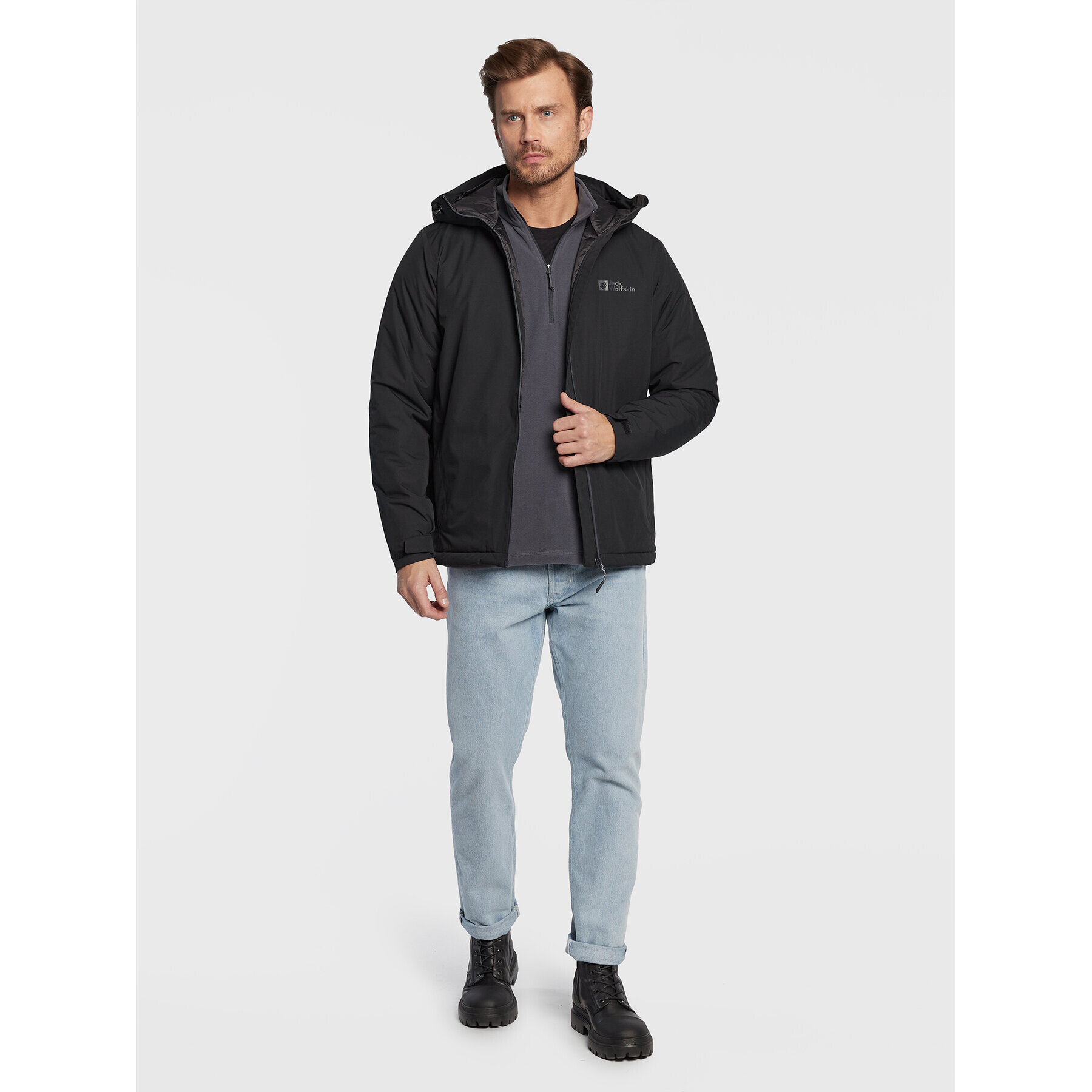 Jack Wolfskin Яке за дъжд Wisper 1111723 Черен Regular Fit - Pepit.bg