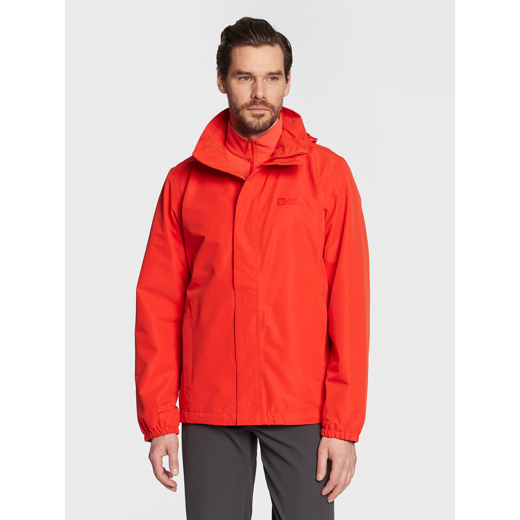 Jack Wolfskin Преходно яке Stormy Point 1111142 Червен Regular Fit - Pepit.bg