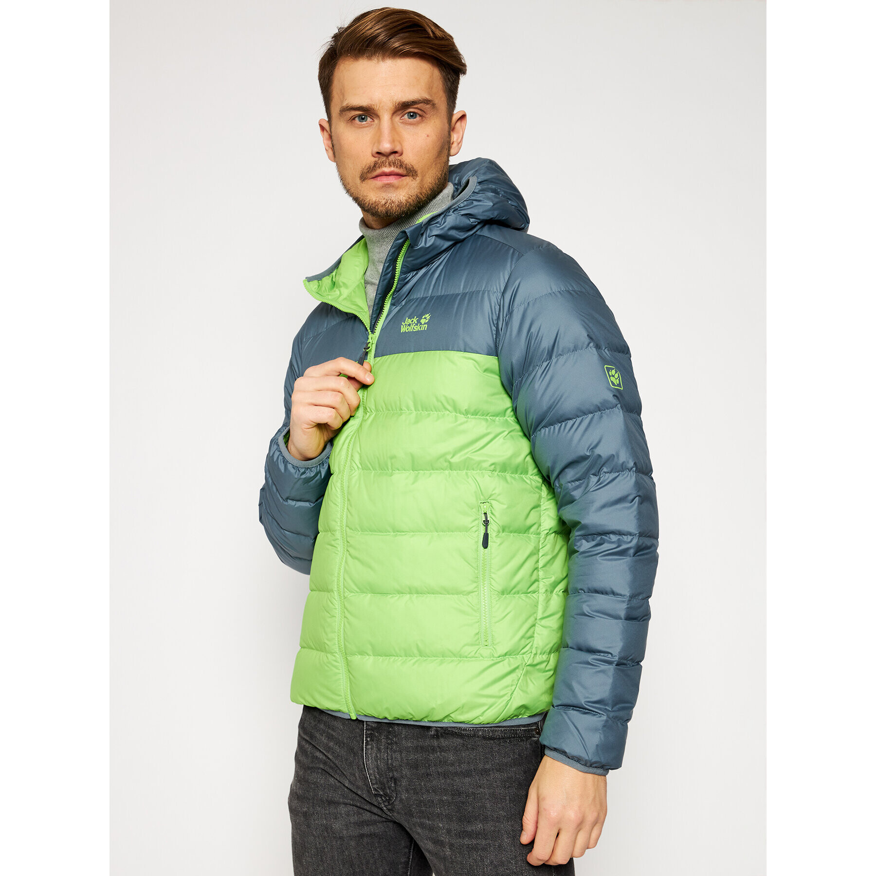 Jack Wolfskin Пухено яке Helium 1200573 Зелен Regular Fit - Pepit.bg