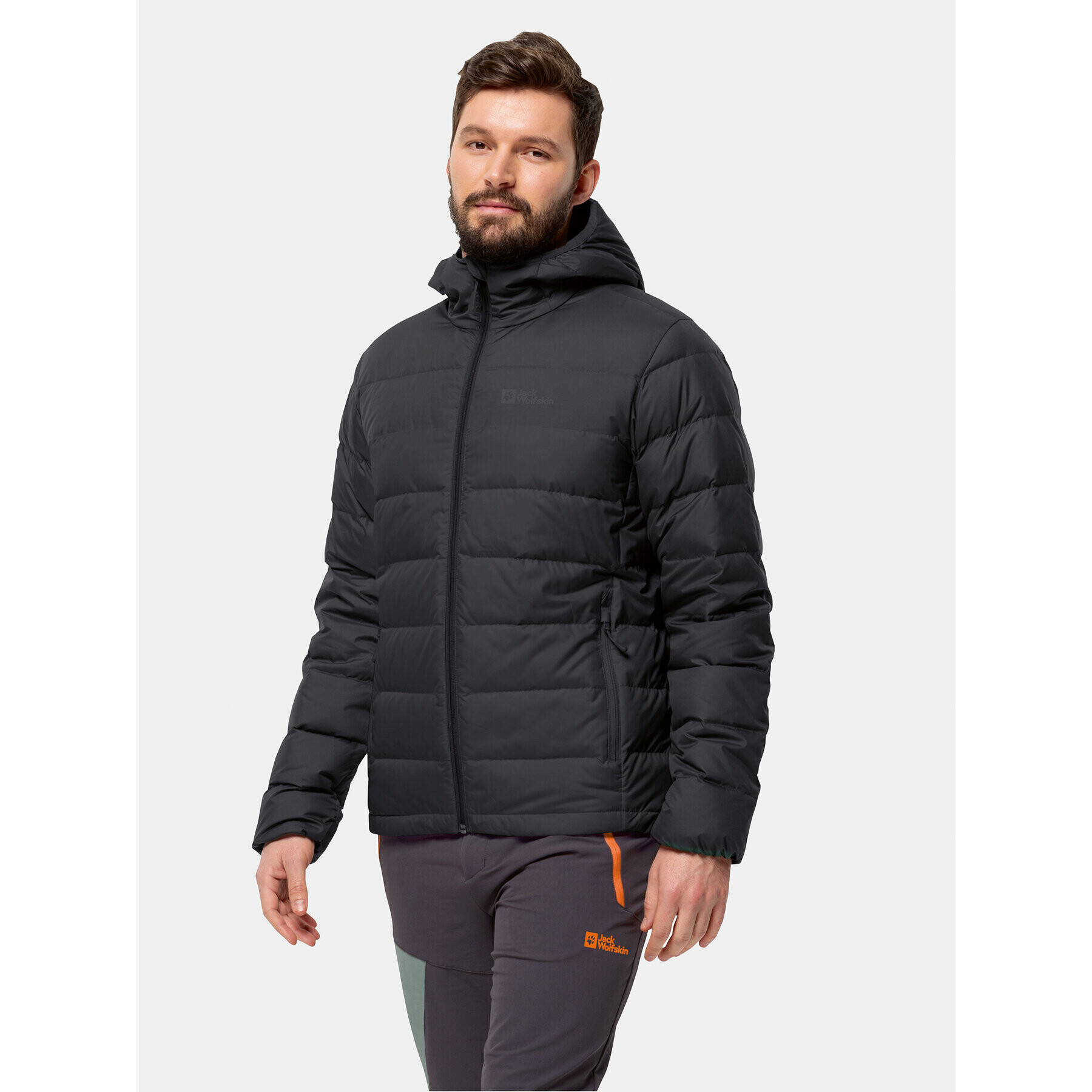 Jack Wolfskin Пухено яке Ather Down Hoody 1207671 Черен Regular Fit - Pepit.bg