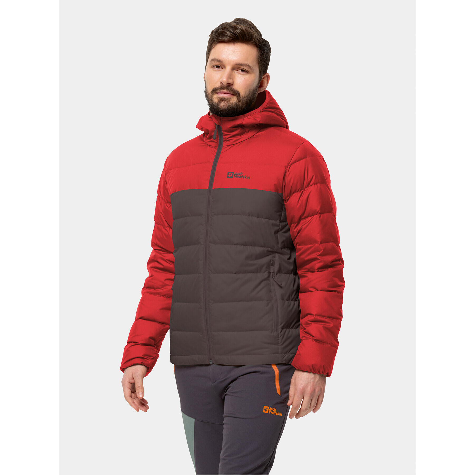 Jack Wolfskin Пухено яке Ather Down Hoody 1207671 Червен Regular Fit - Pepit.bg