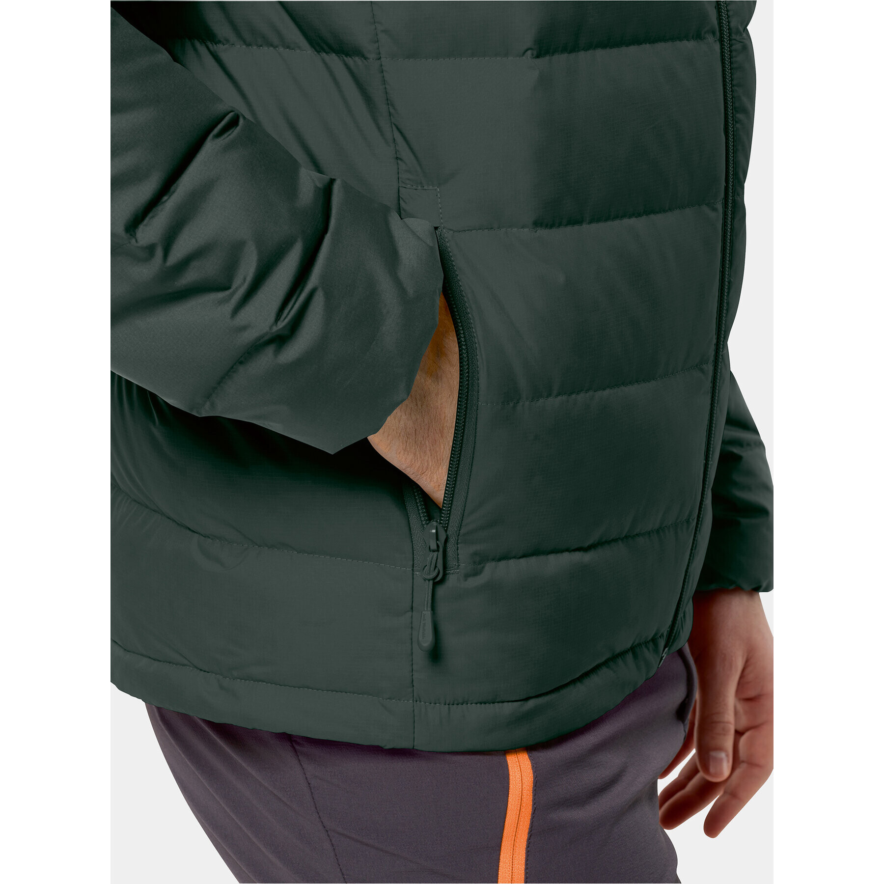 Jack Wolfskin Пухено яке Ather Down Hoody 1207671 Каки Regular Fit - Pepit.bg