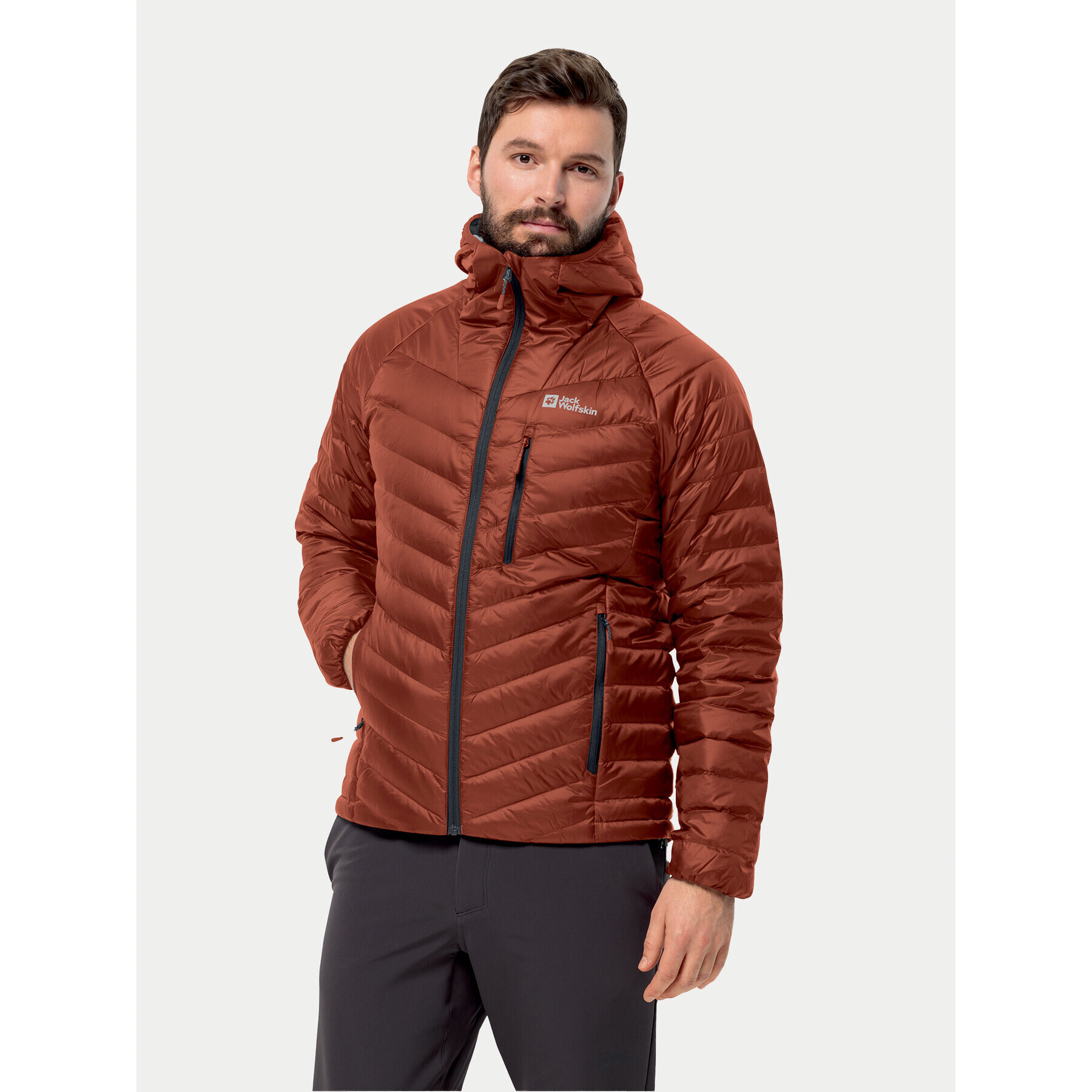 Jack Wolfskin Пухено яке Passamani Down Hoody 1207241 Червен Regular Fit - Pepit.bg