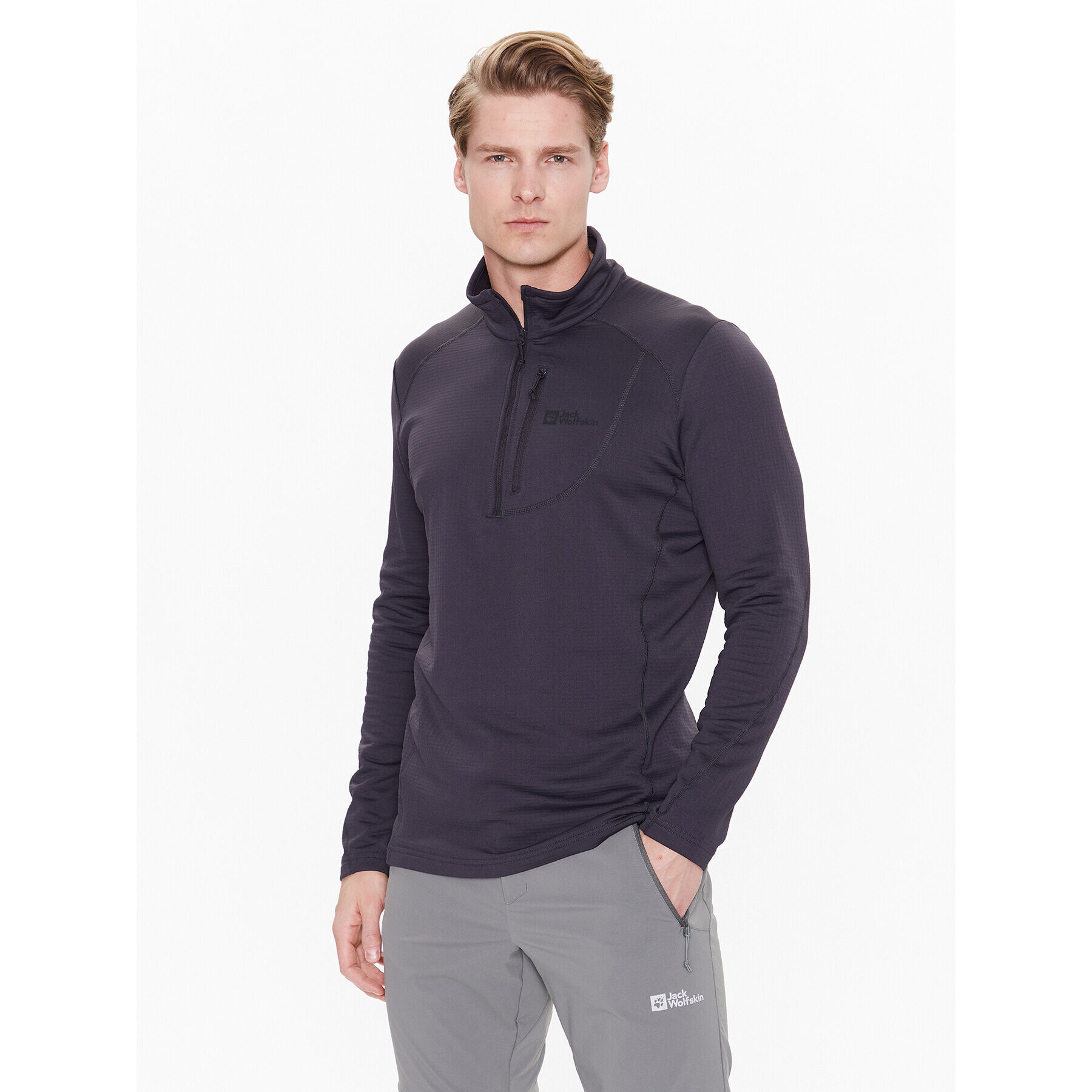 Jack Wolfskin Суитшърт от техническо трико Kolbenberg 1710531 Сив Regular Fit - Pepit.bg