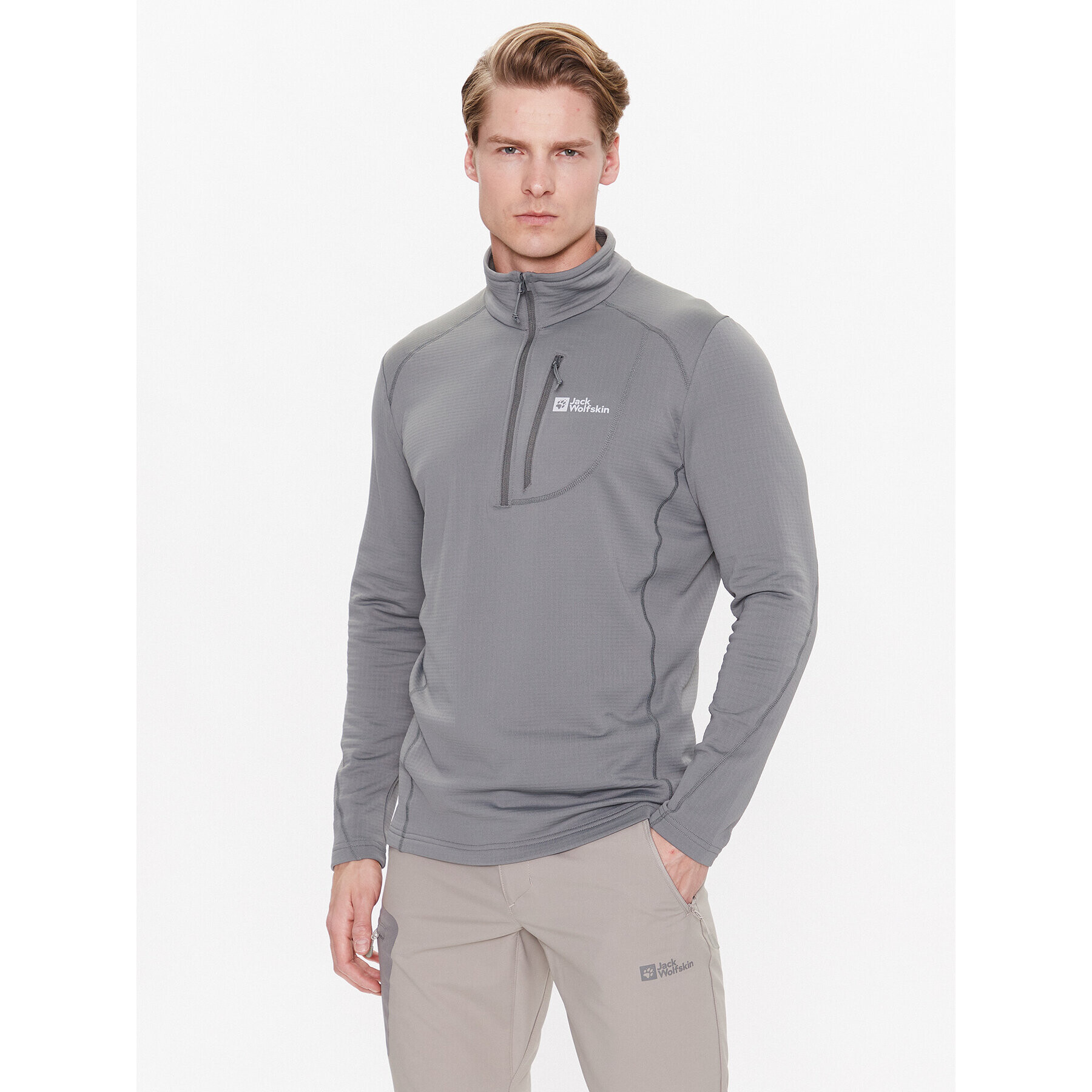 Jack Wolfskin Суитшърт от техническо трико Kolbenberg 1710531 Сив Regular Fit - Pepit.bg