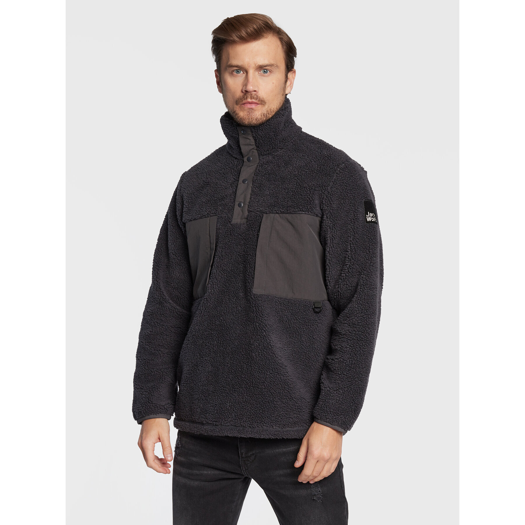 Jack Wolfskin Суитшърт Pank Snap 1710601 Сив Regular Fit - Pepit.bg