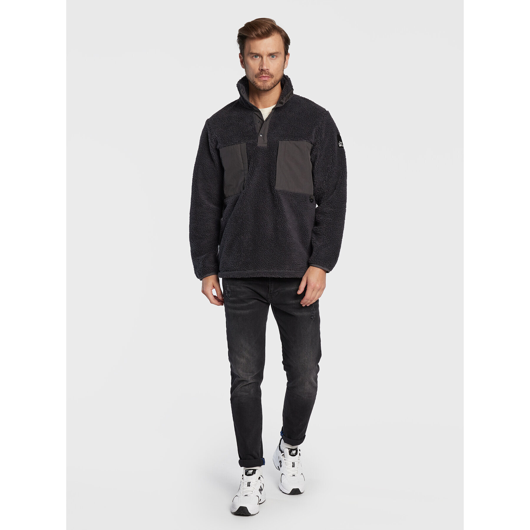 Jack Wolfskin Суитшърт Pank Snap 1710601 Сив Regular Fit - Pepit.bg