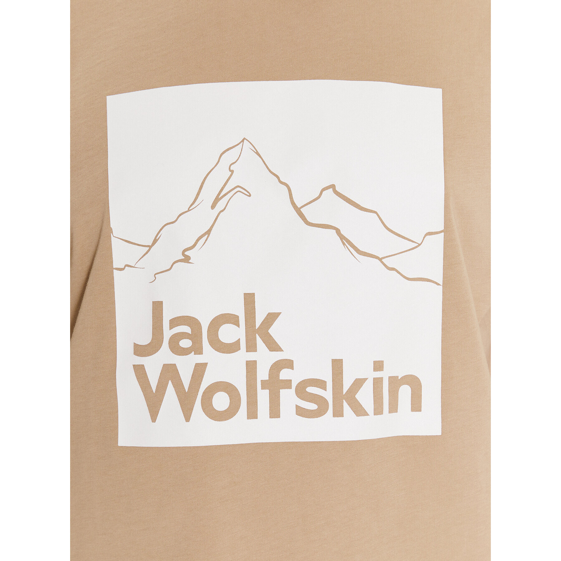 Jack Wolfskin Тишърт Brand 1809021 Бежов Regular Fit - Pepit.bg