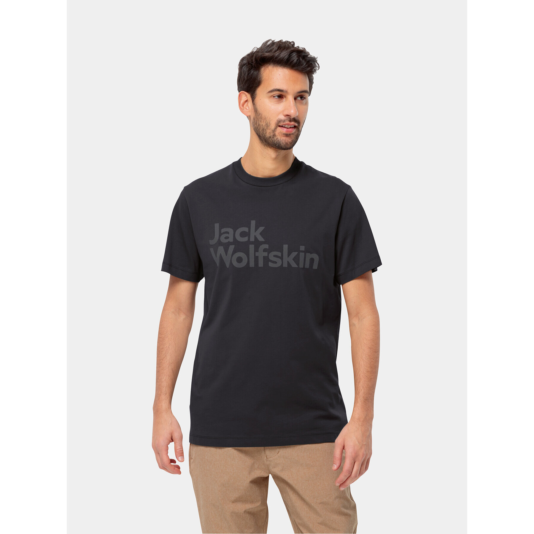 Jack Wolfskin Тишърт Essential Logo T 1809591 Черен Regular Fit - Pepit.bg