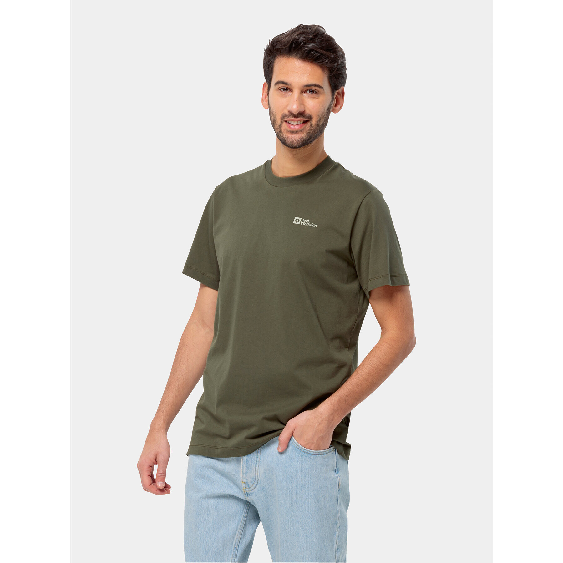 Jack Wolfskin Тишърт Essential T 1808382 Каки Regular Fit - Pepit.bg