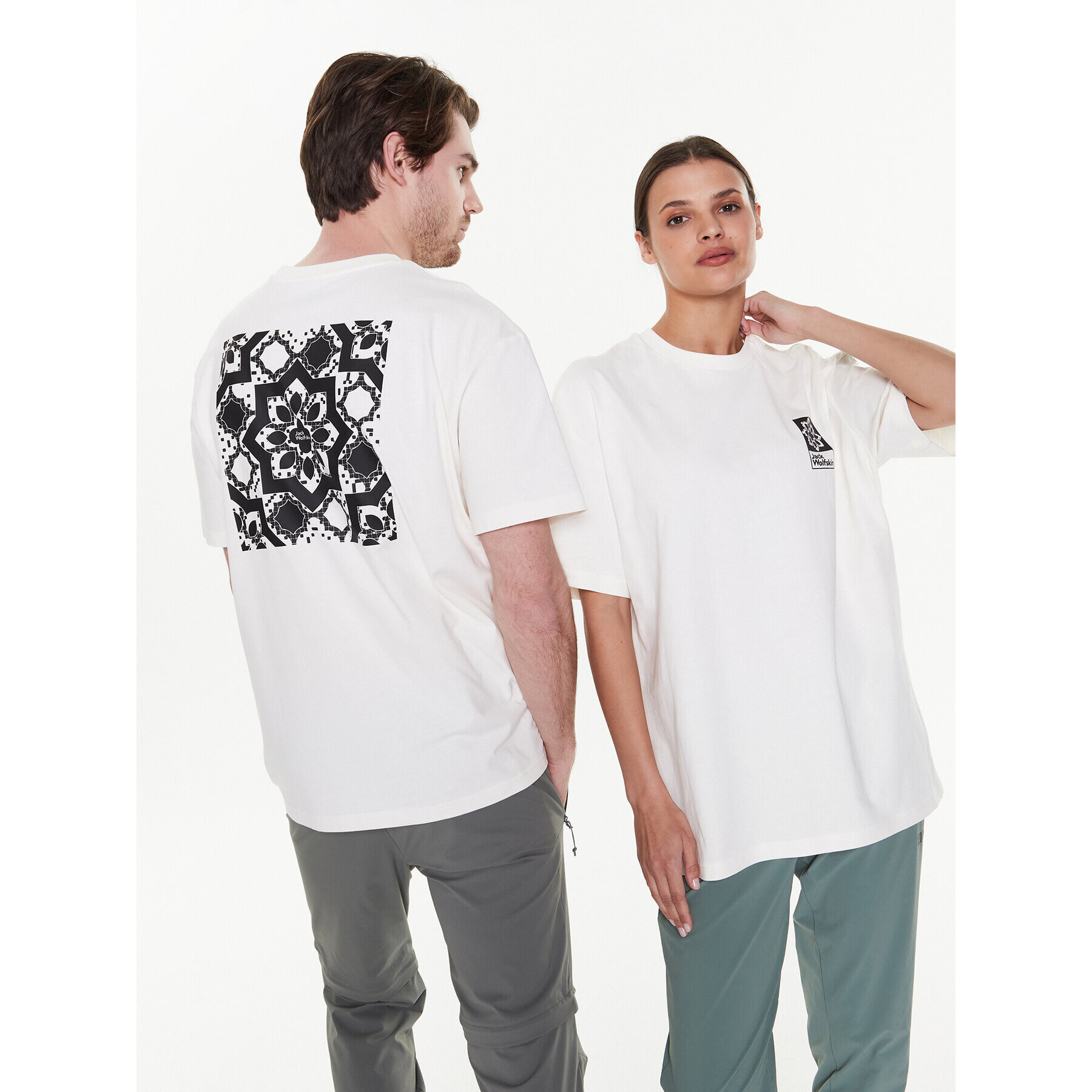 Jack Wolfskin Тишърт Unisex Eschenheimer Back 1809081 Бежов Regular Fit - Pepit.bg