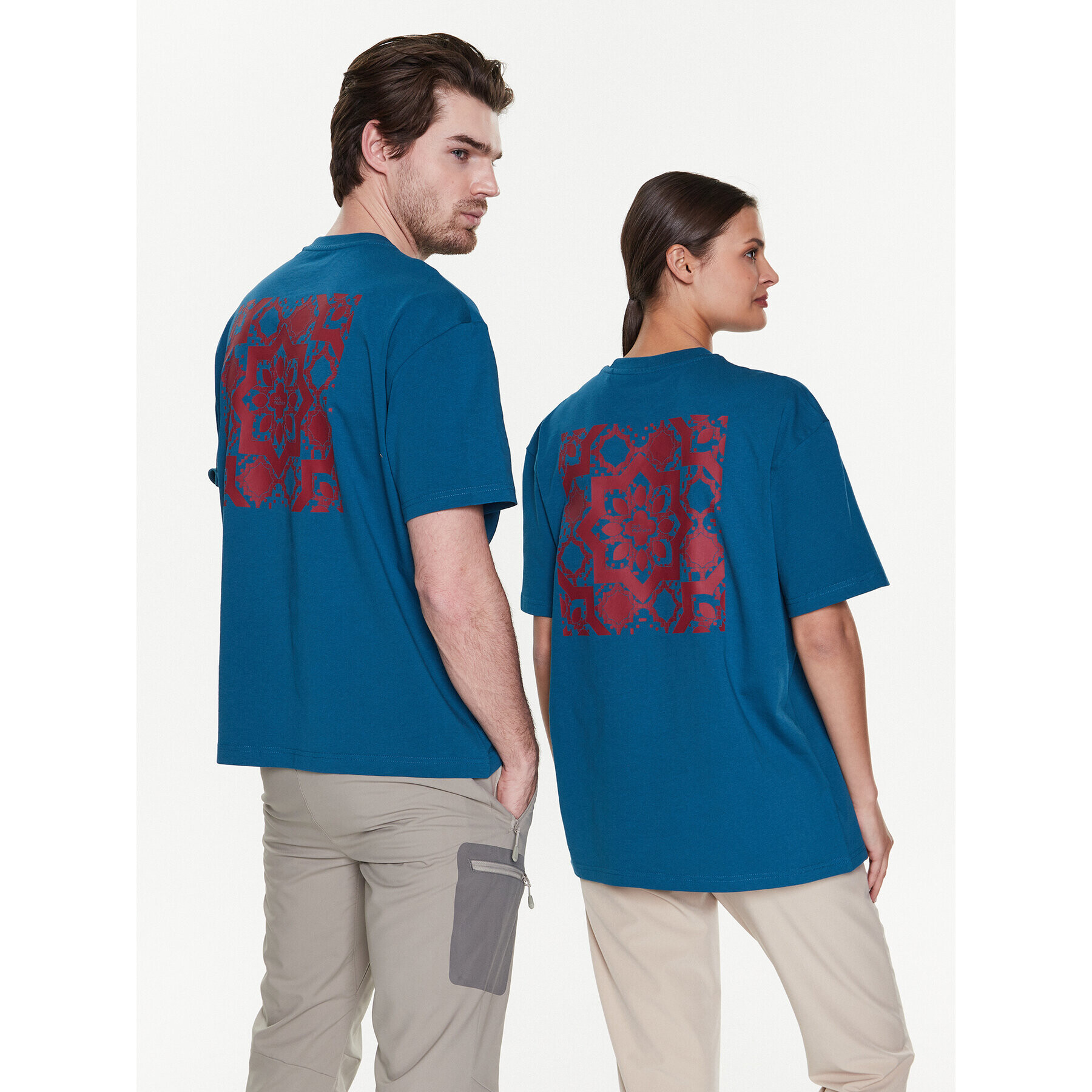 Jack Wolfskin Тишърт Unisex Eschenheimer Back 1809081 Син Regular Fit - Pepit.bg