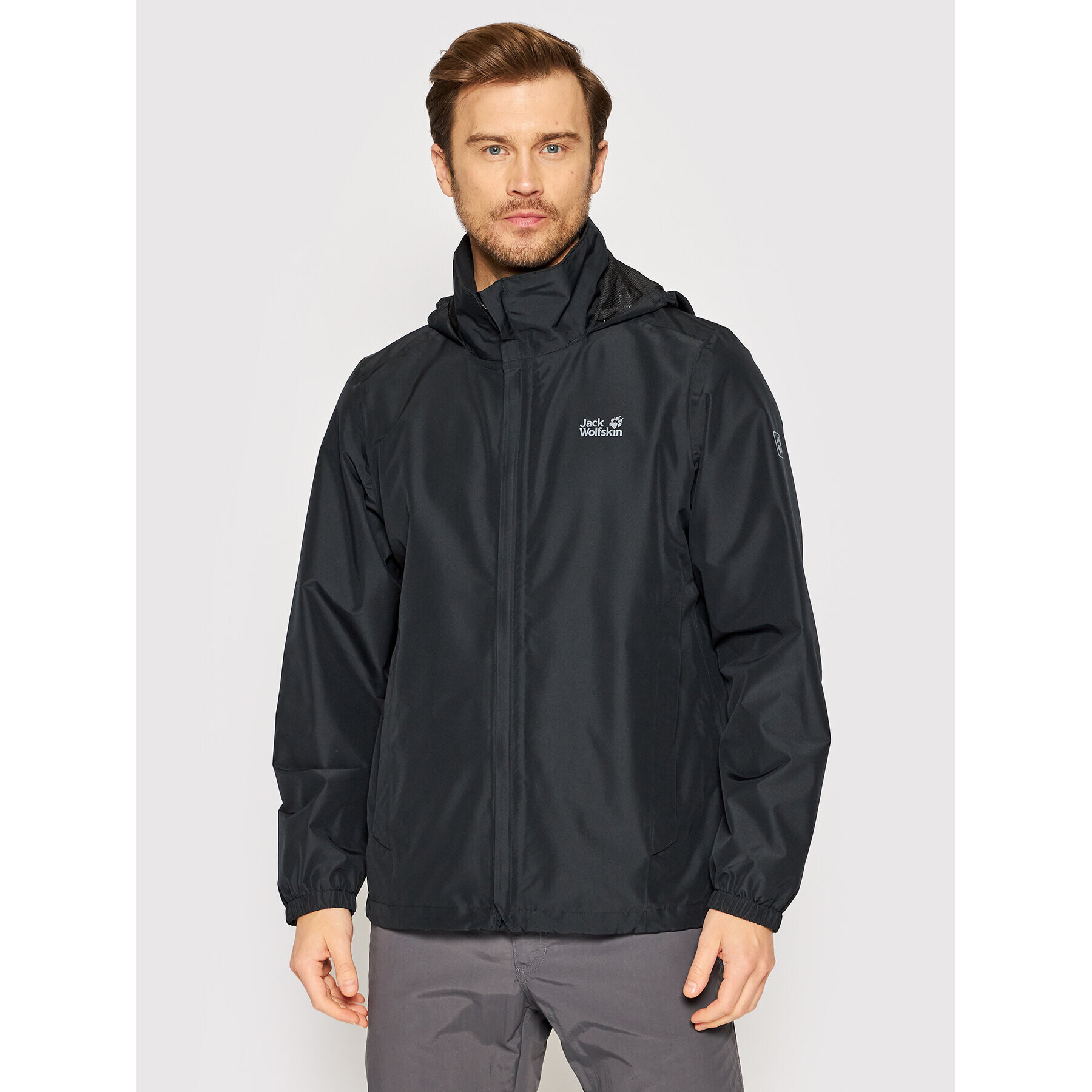 Jack Wolfskin Яке за дъжд Stormy Point 1111141 Черен Regular Fit - Pepit.bg