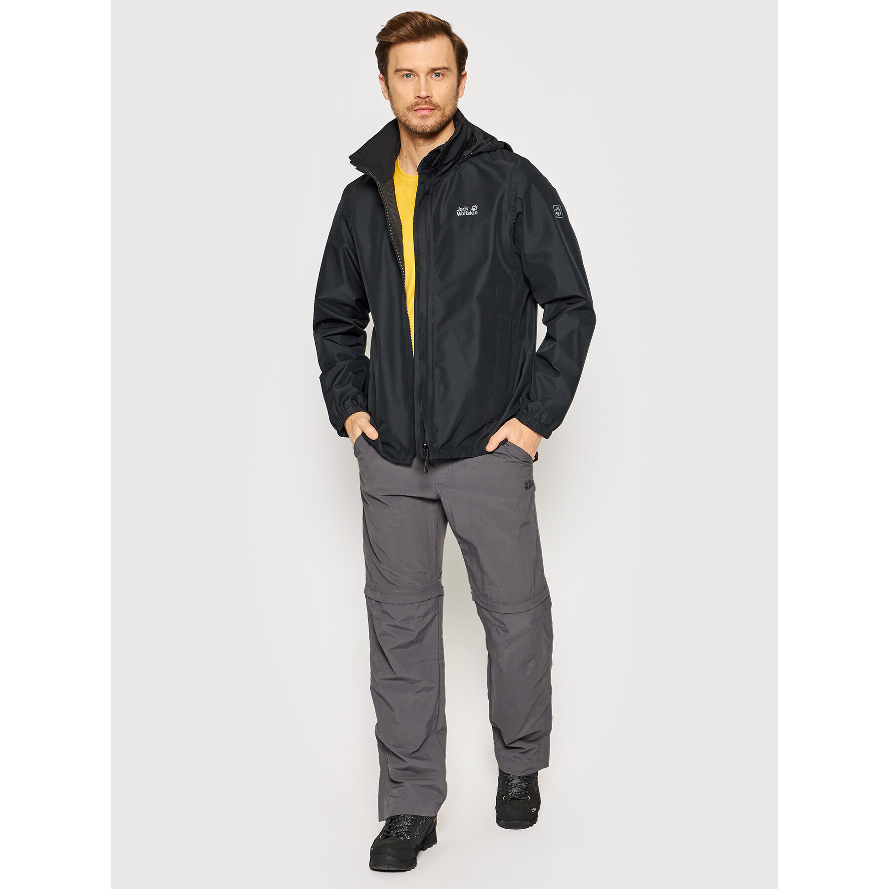 Jack Wolfskin Яке за дъжд Stormy Point 1111141 Черен Regular Fit - Pepit.bg