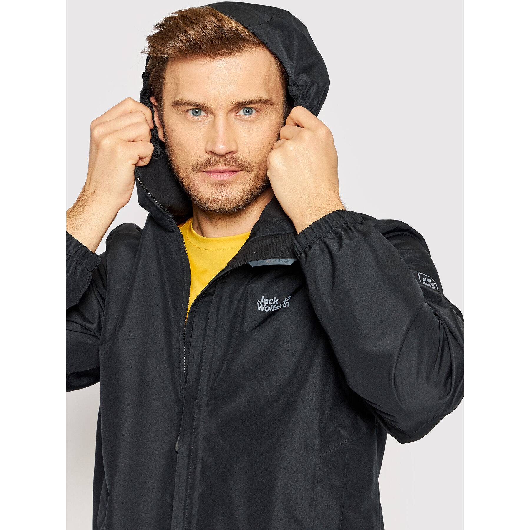 Jack Wolfskin Яке за дъжд Stormy Point 1111141 Черен Regular Fit - Pepit.bg