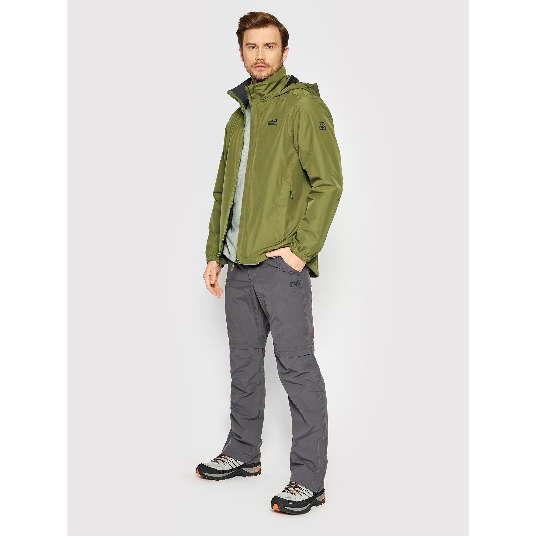 Jack Wolfskin Яке за дъжд Stormy Point 1111141 Зелен Regular Fit - Pepit.bg