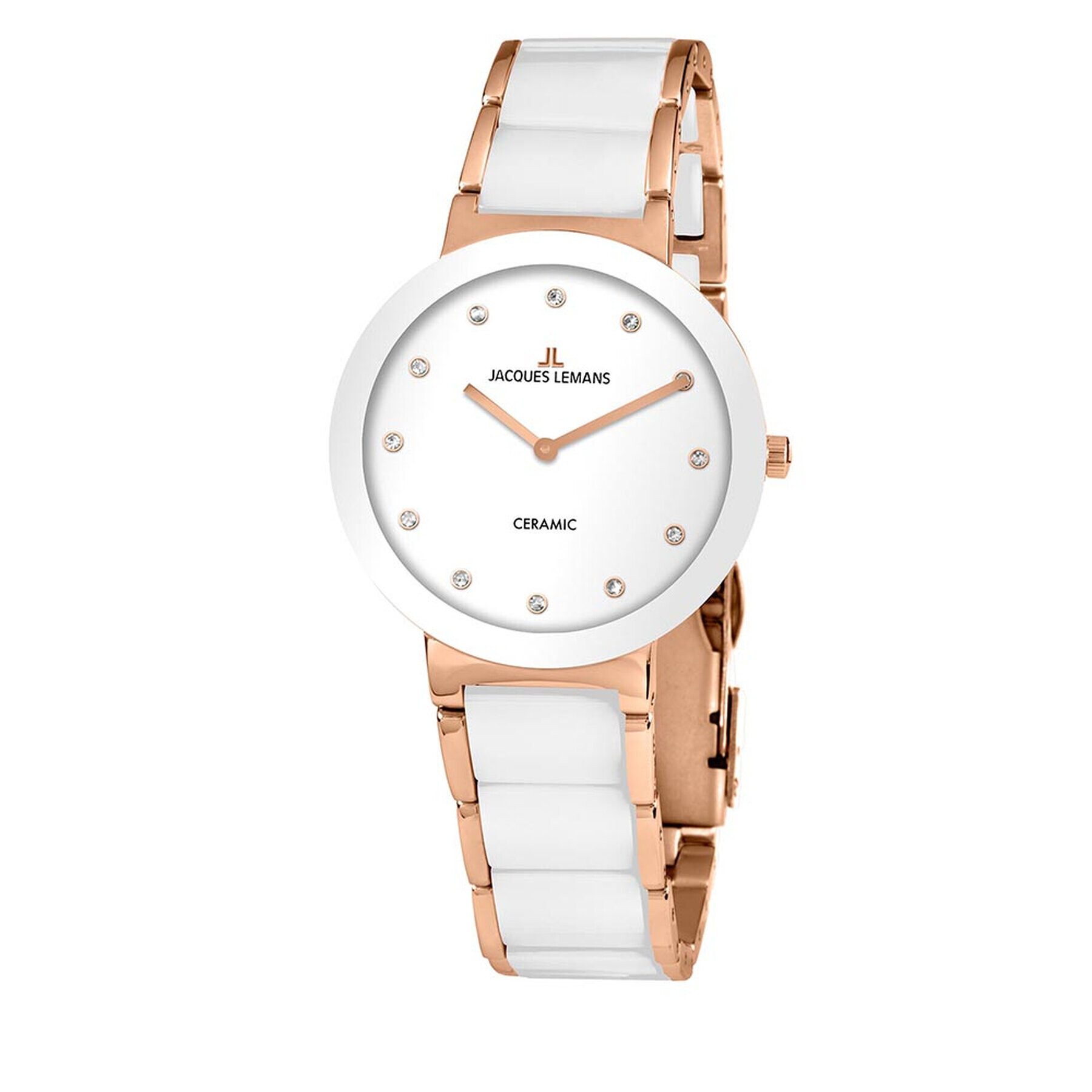 Jacques Lemans Часовник Lemans Monako Ceramic 42-7J Бял - Pepit.bg