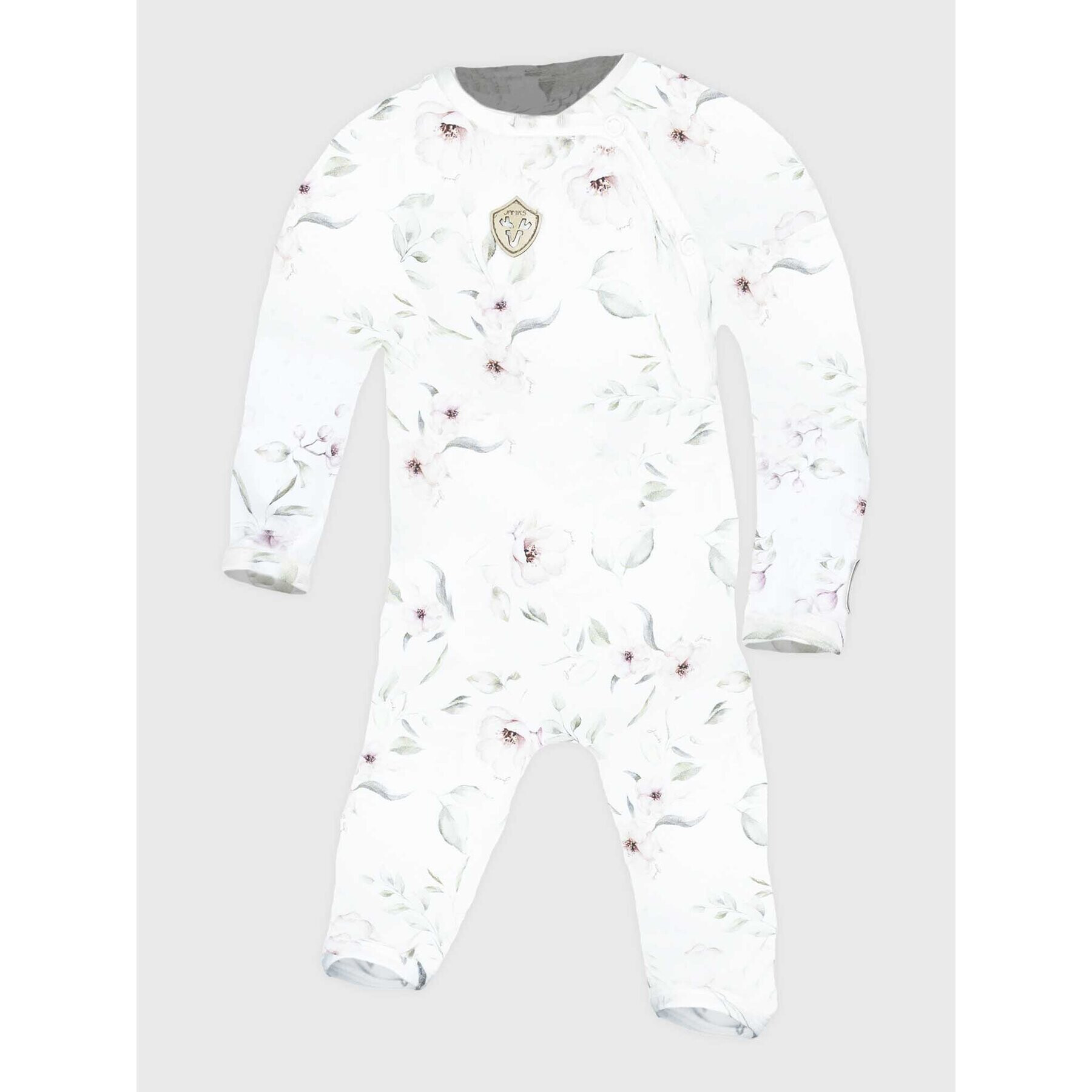 Jamiks Бебешки гащеризон със стъпала Misha JZF249 Бял Regular Fit - Pepit.bg