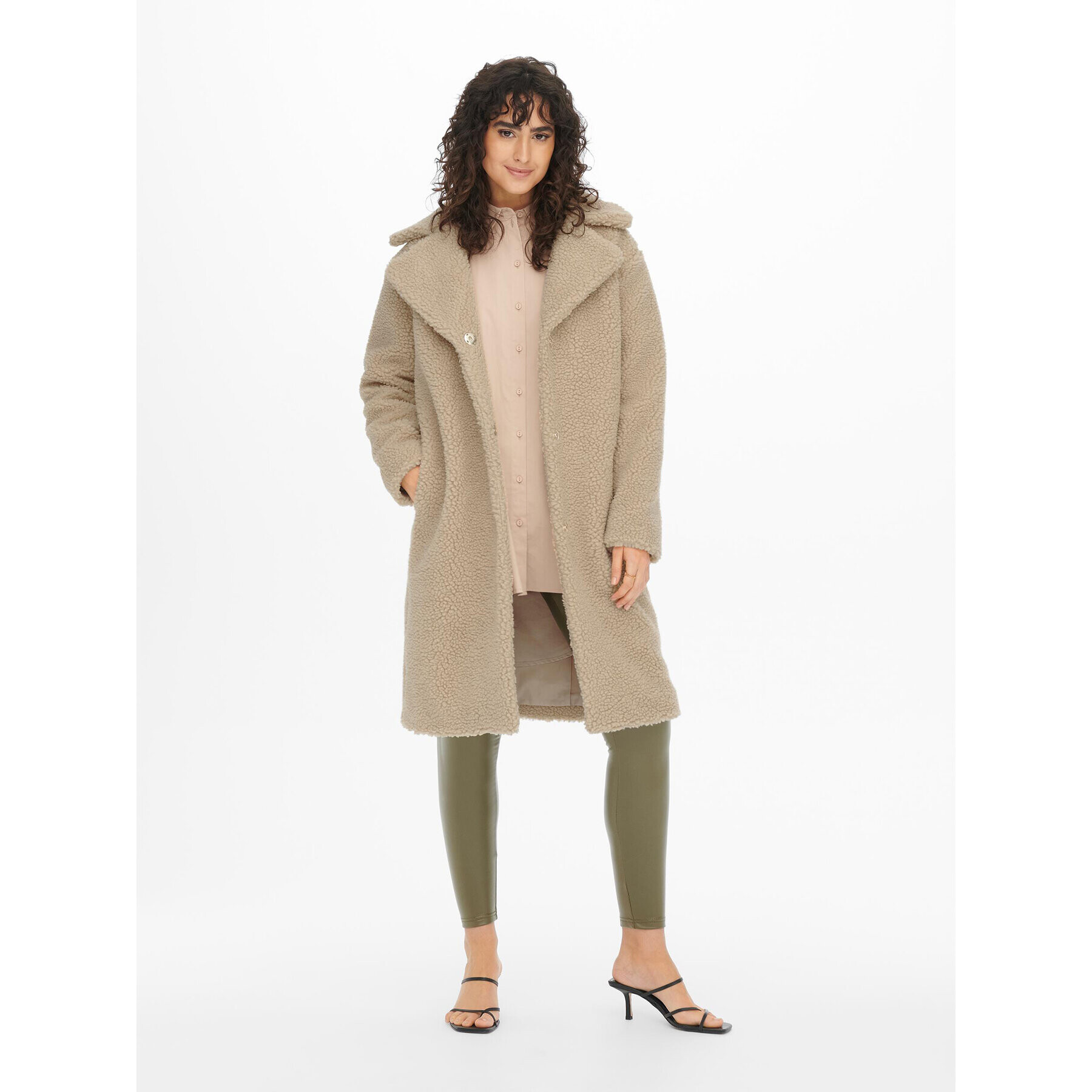 JDY Кожух 15265762 Бежов Regular Fit - Pepit.bg