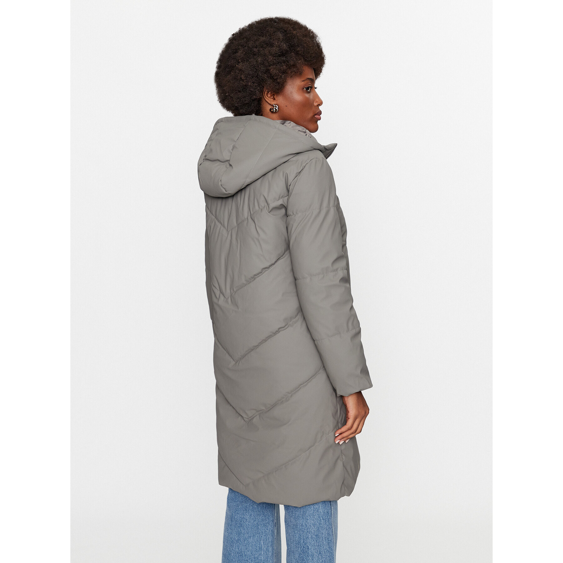 JDY Пухено яке 15217556 Сив Regular Fit - Pepit.bg