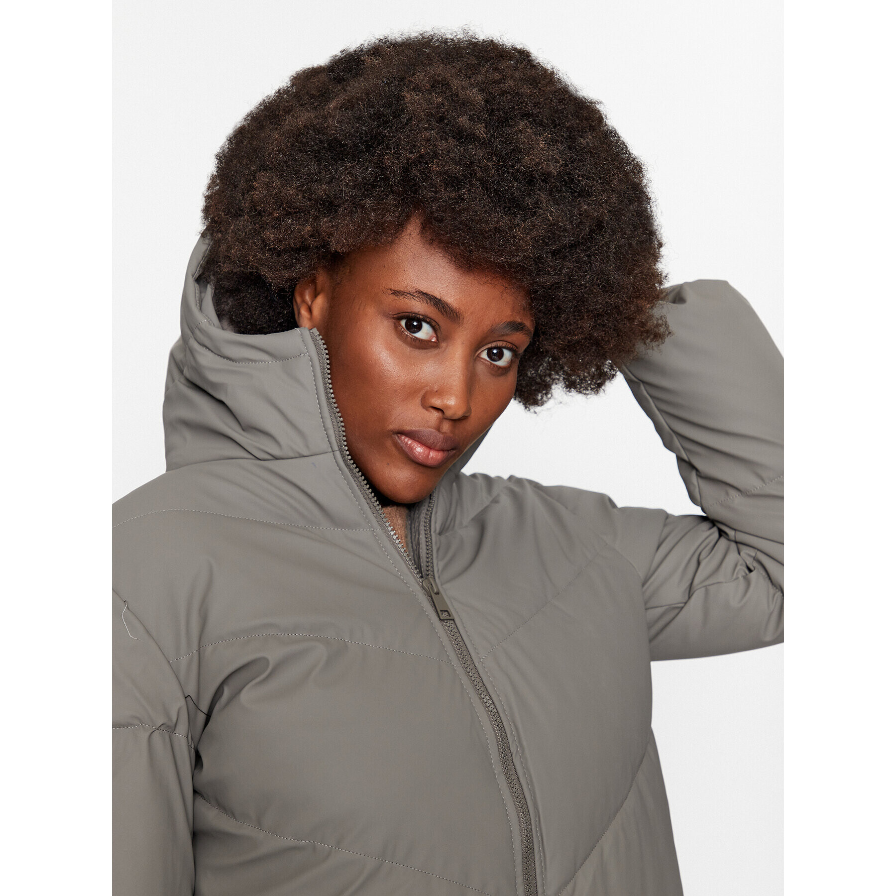 JDY Пухено яке 15217556 Сив Regular Fit - Pepit.bg