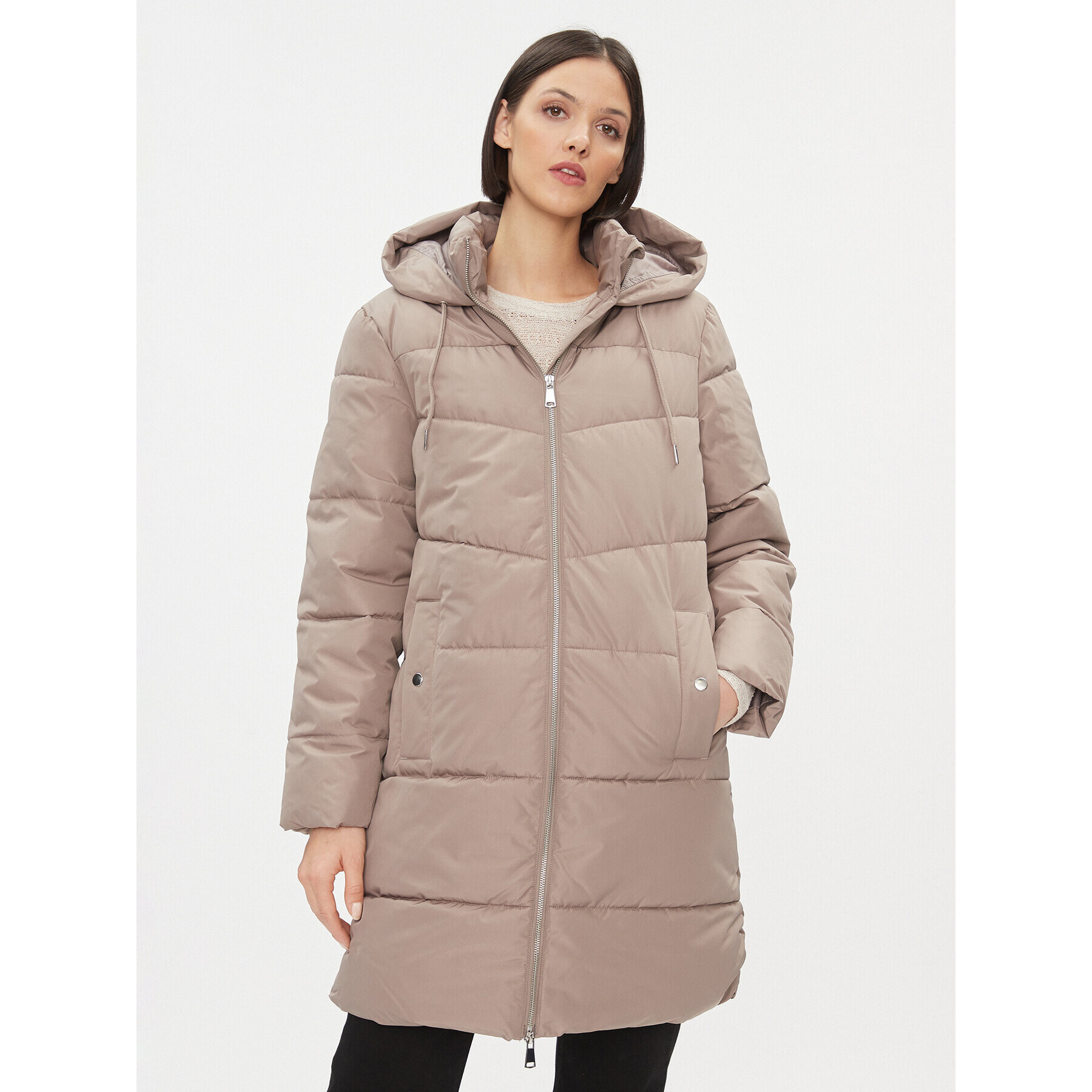 JDY Пухено яке 15300564 Кафяв Regular Fit - Pepit.bg