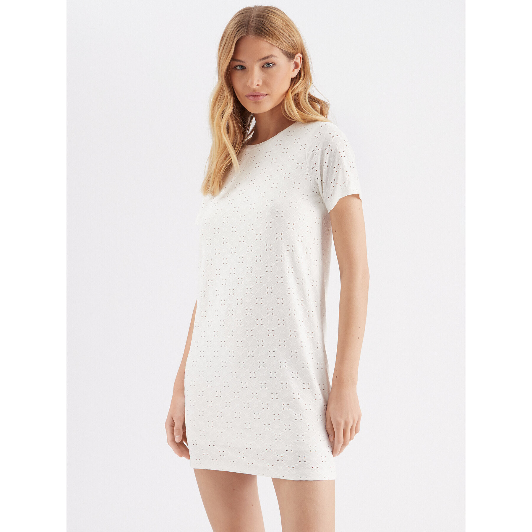 JDY Рокля 15291942 Бял Loose Fit - Pepit.bg