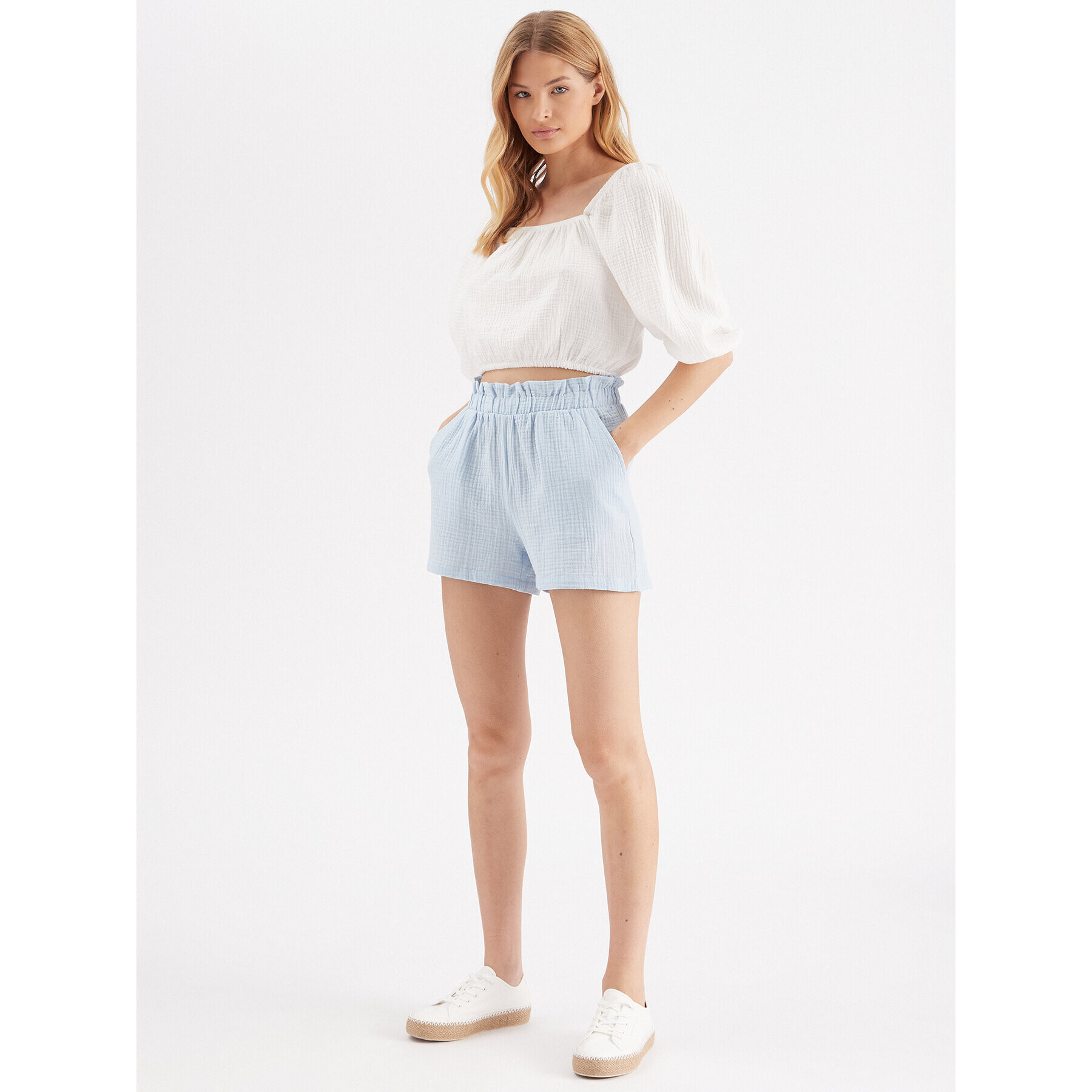 JDY Шорти от плат 15259755 Син Regular Fit - Pepit.bg