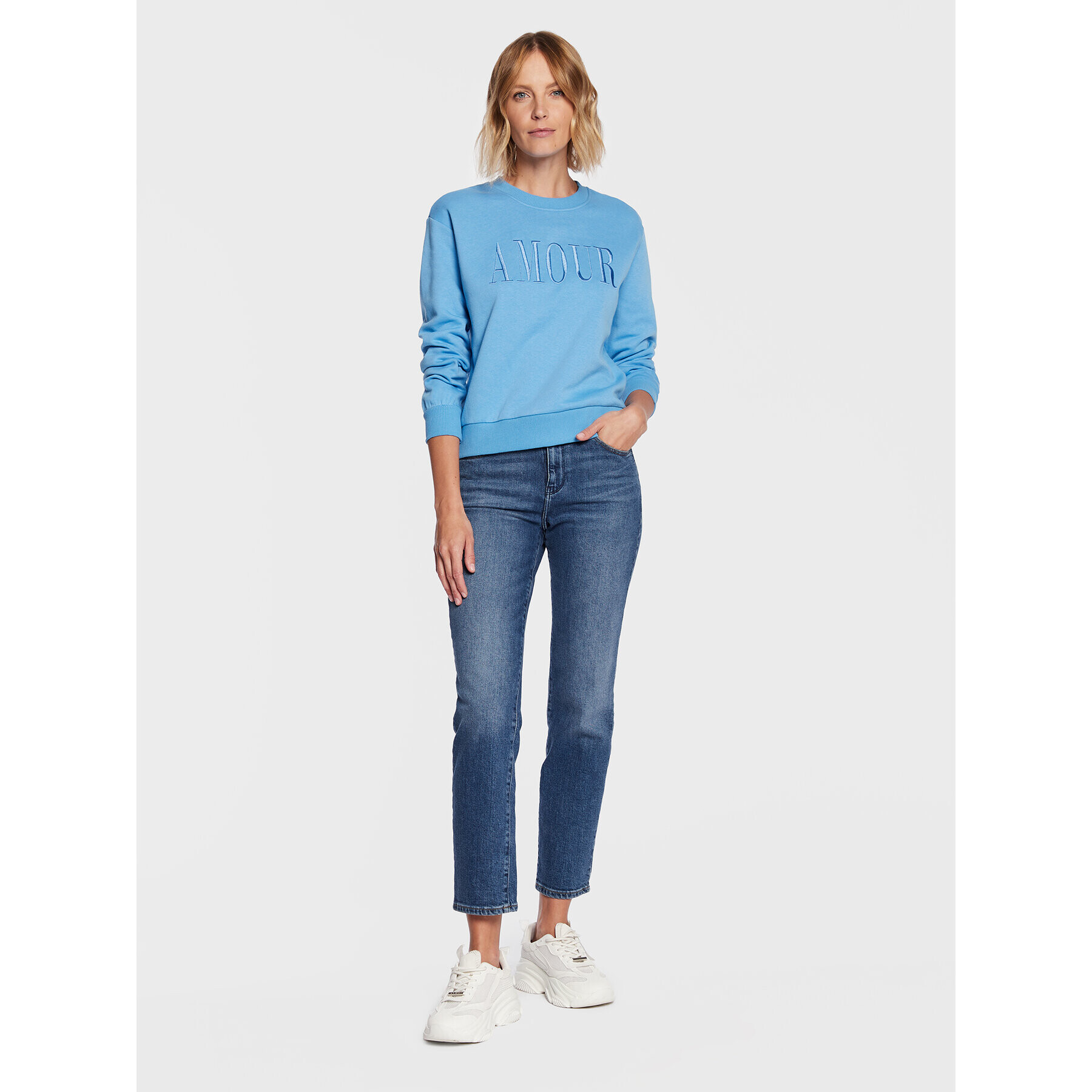JDY Суитшърт Paris 15221015 Син Regular Fit - Pepit.bg