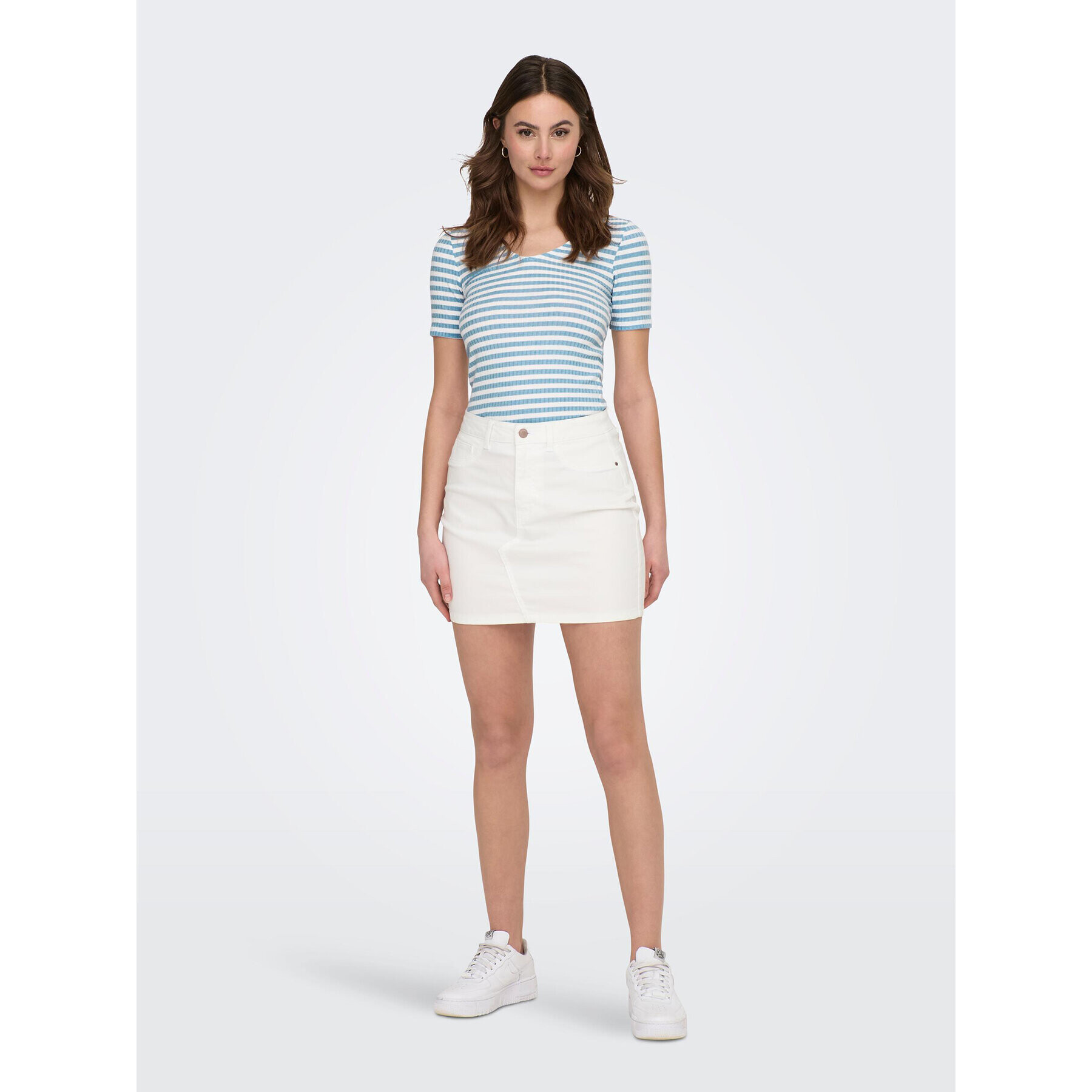 JDY Тишърт 15253481 Син Stretch Fit - Pepit.bg
