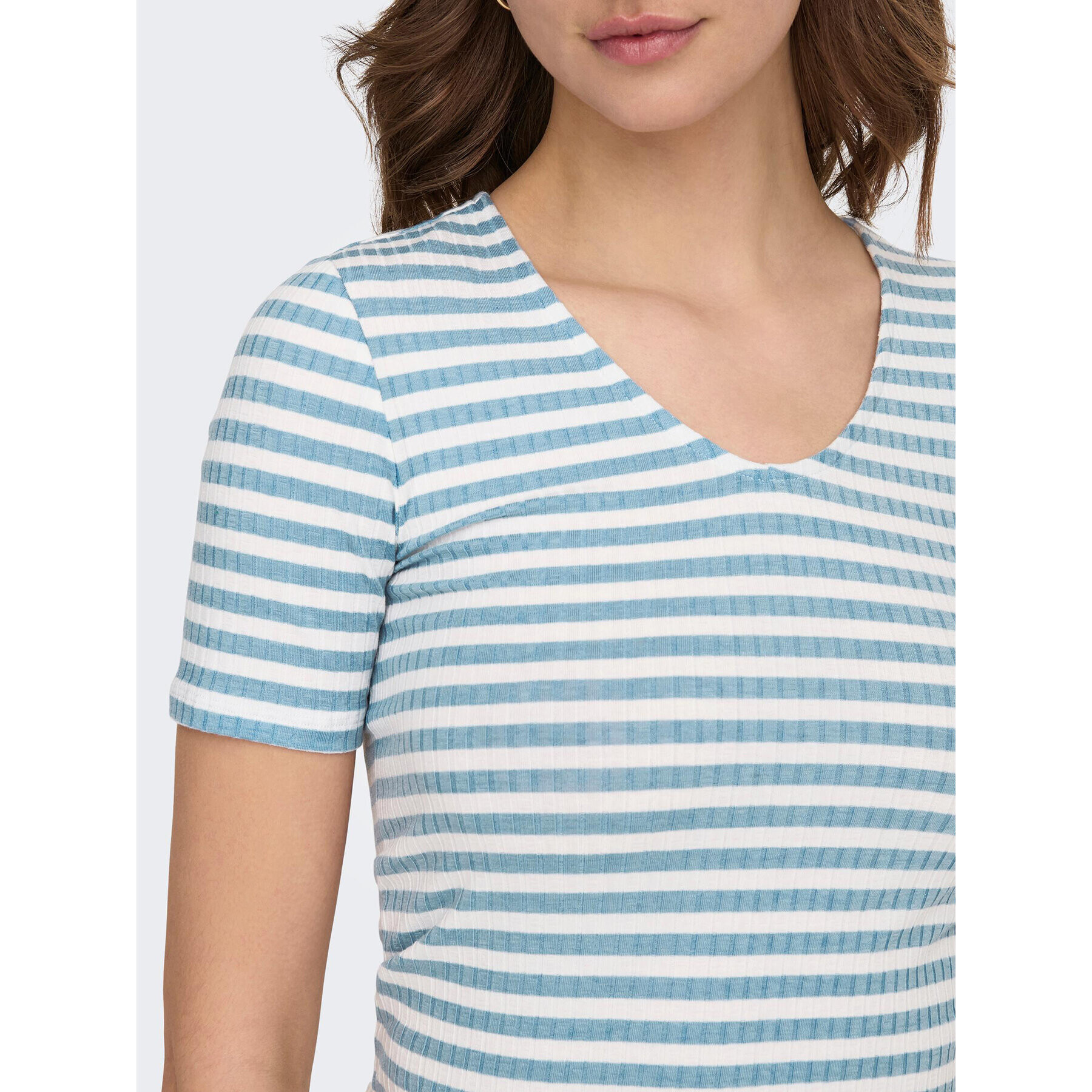 JDY Тишърт 15253481 Син Stretch Fit - Pepit.bg