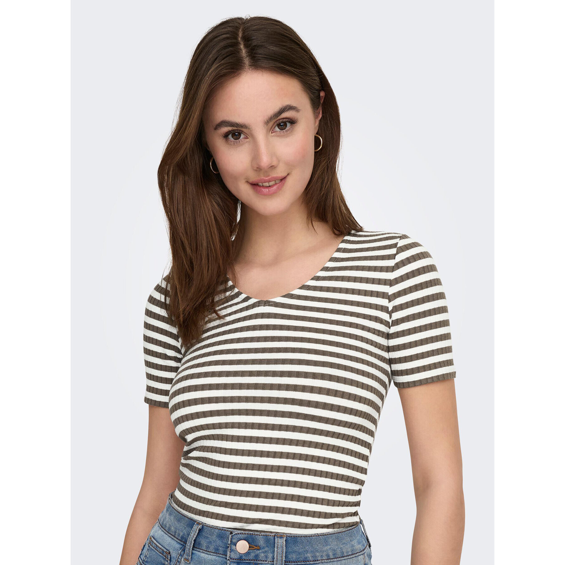 JDY Тишърт 15253481 Черен Stretch Fit - Pepit.bg