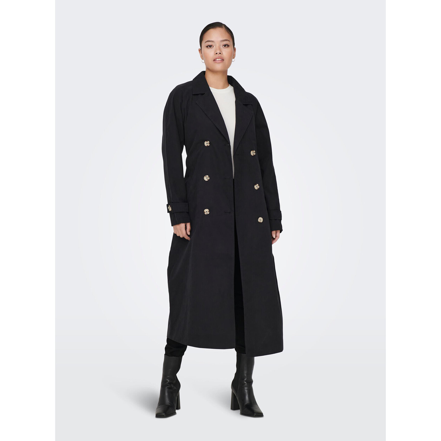 JDY Тренч Panther 15281785 Черен Regular Fit - Pepit.bg