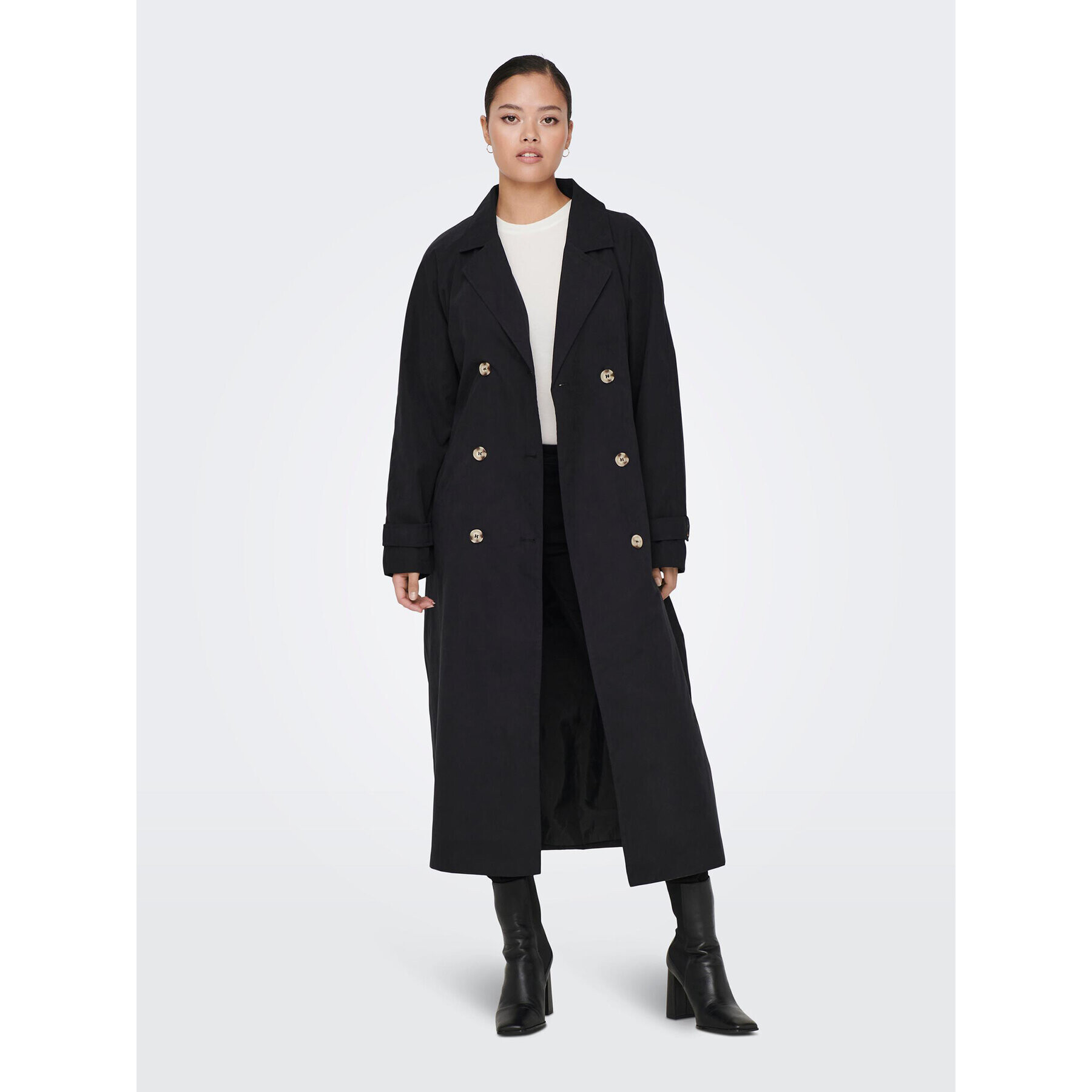 JDY Тренч Panther 15281785 Черен Regular Fit - Pepit.bg