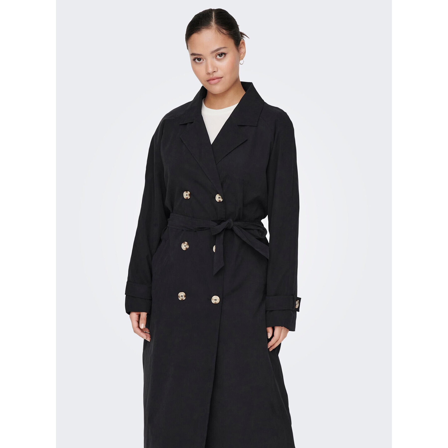 JDY Тренч Panther 15281785 Черен Regular Fit - Pepit.bg