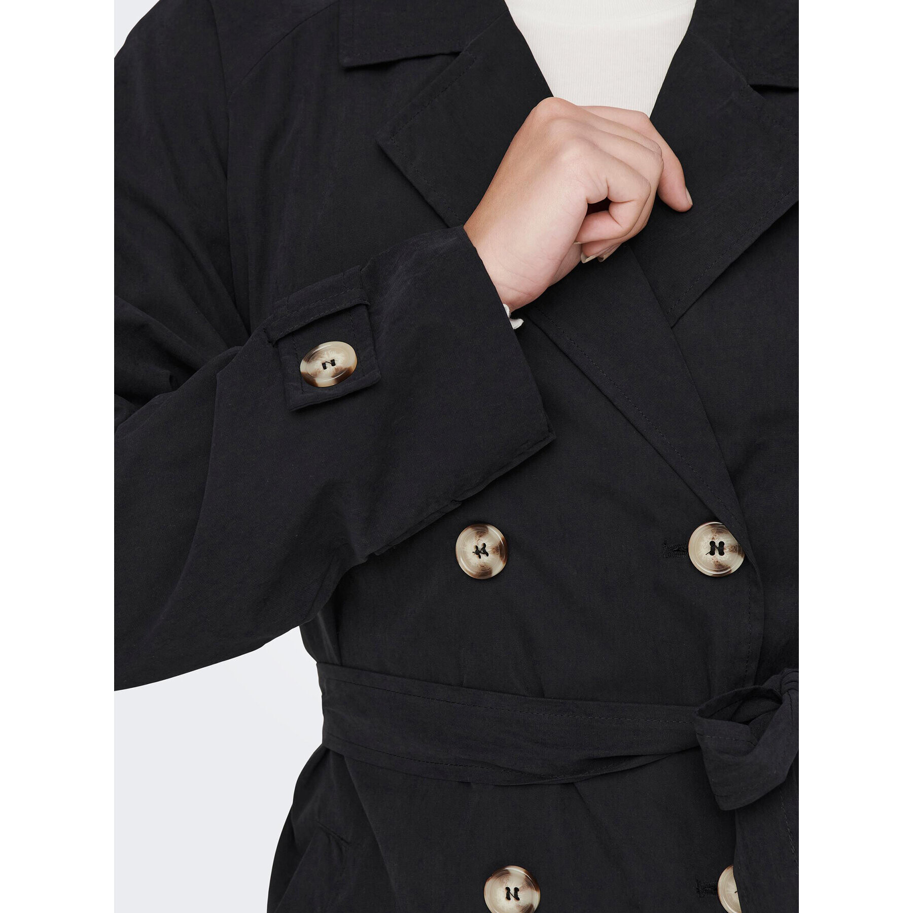 JDY Тренч Panther 15281785 Черен Regular Fit - Pepit.bg
