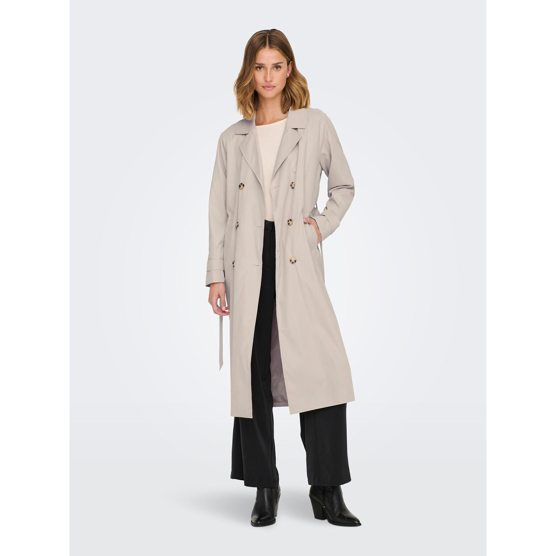 JDY Тренч Panther 15281785 Сив Regular Fit - Pepit.bg
