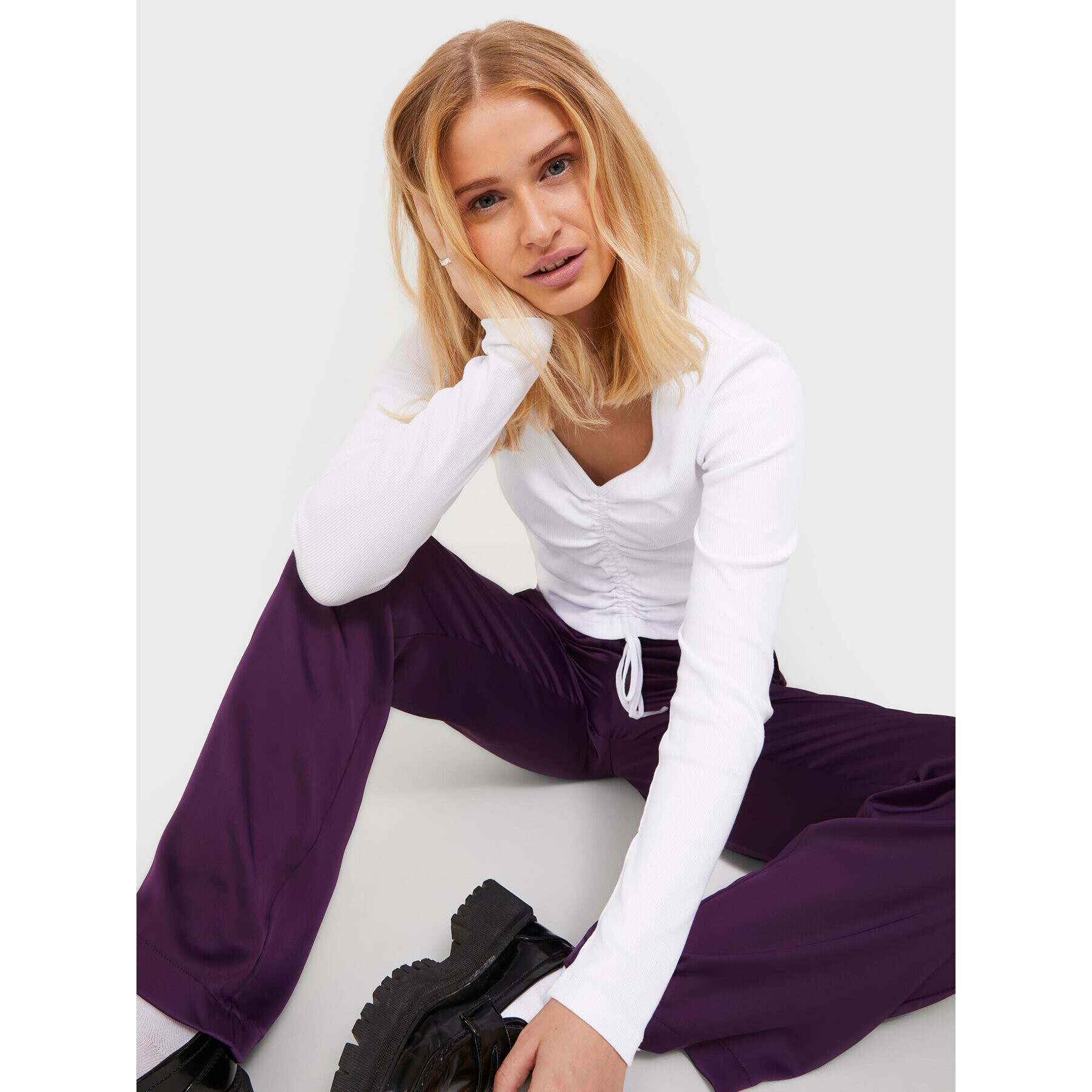 JJXX Блуза 12232558 Бял Stretch Fit - Pepit.bg