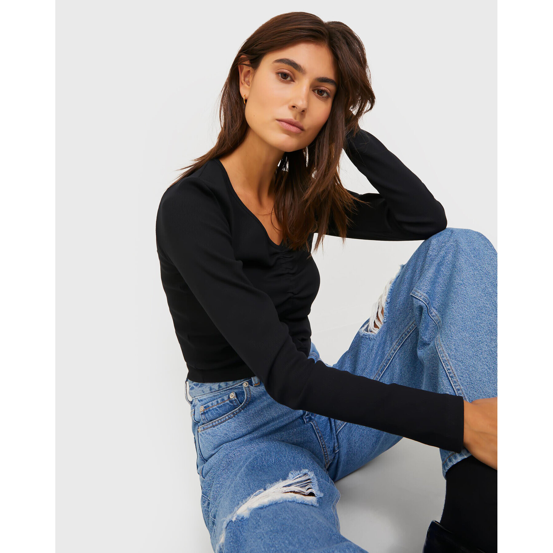 JJXX Блуза 12232558 Черен Stretch Fit - Pepit.bg