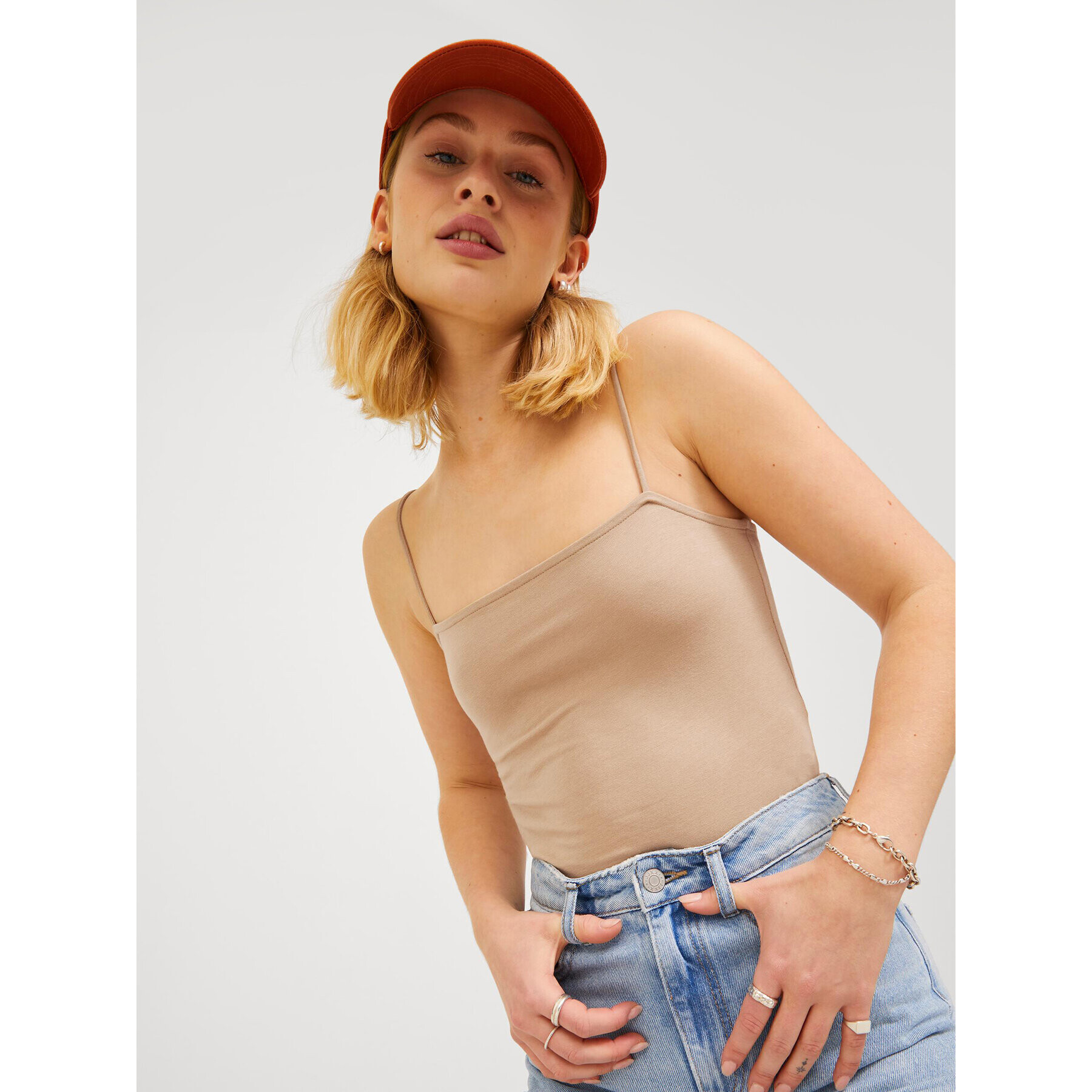 JJXX Боди Ivy 12225568 Кафяв Slim Fit - Pepit.bg