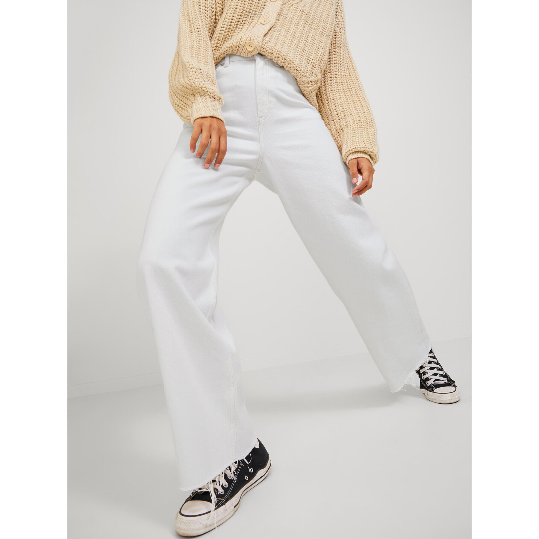 JJXX Дънки 12226172 Бял Wide Leg - Pepit.bg