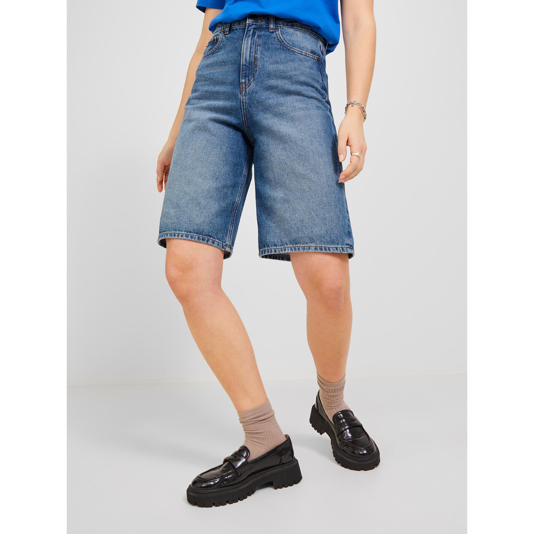 JJXX Дънкови шорти 12224791 Син Straight Fit - Pepit.bg
