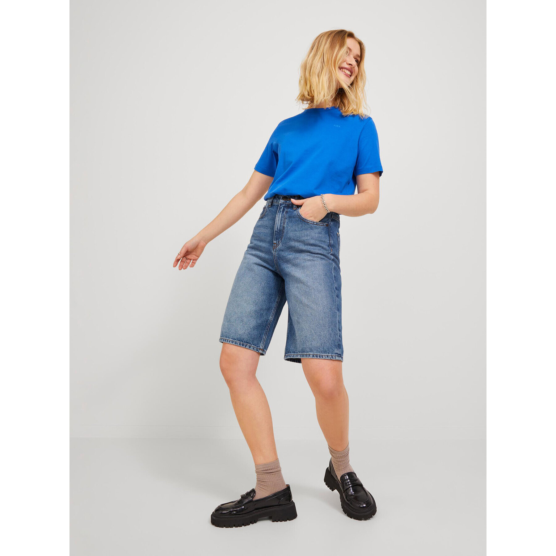 JJXX Дънкови шорти 12224791 Син Straight Fit - Pepit.bg