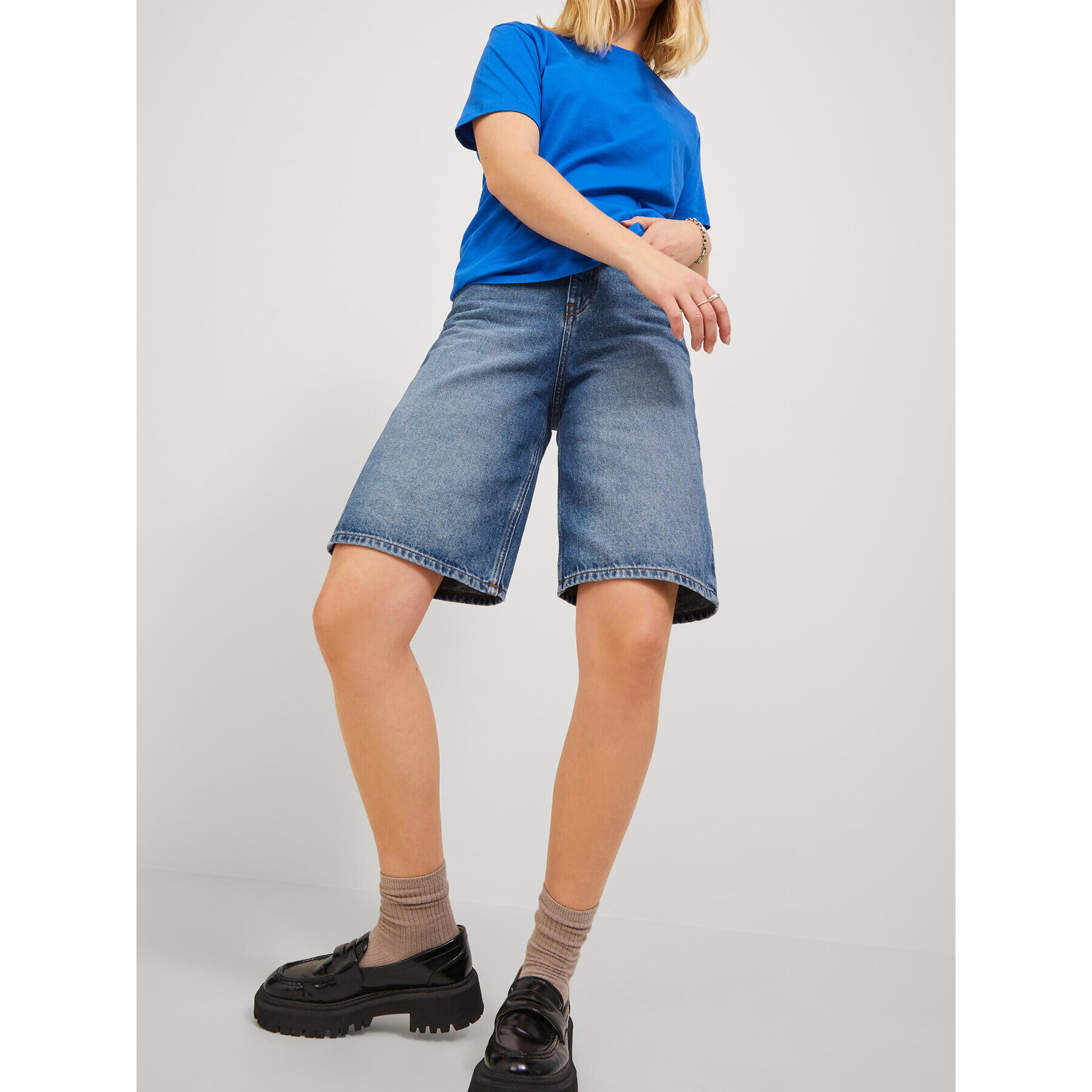 JJXX Дънкови шорти 12224791 Син Straight Fit - Pepit.bg