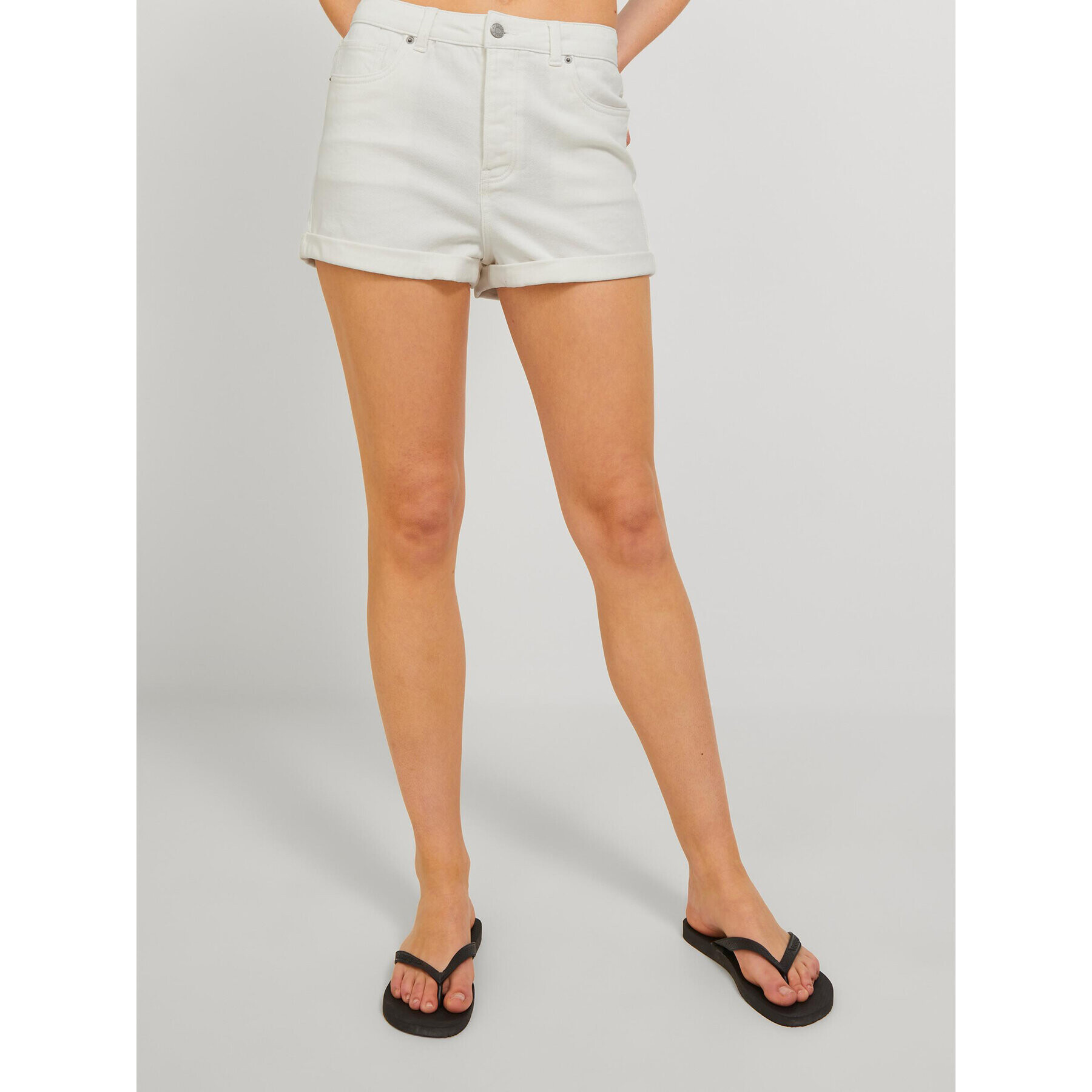 JJXX Дънкови шорти 12225062 Бял Straight Fit - Pepit.bg